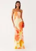 Iroha Strapless Maxi Dress - Mimosa Blossom sold by Peppermayo