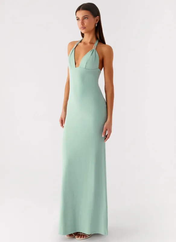 Fern Valley Maxi Dress - Sage sold by Peppermayo