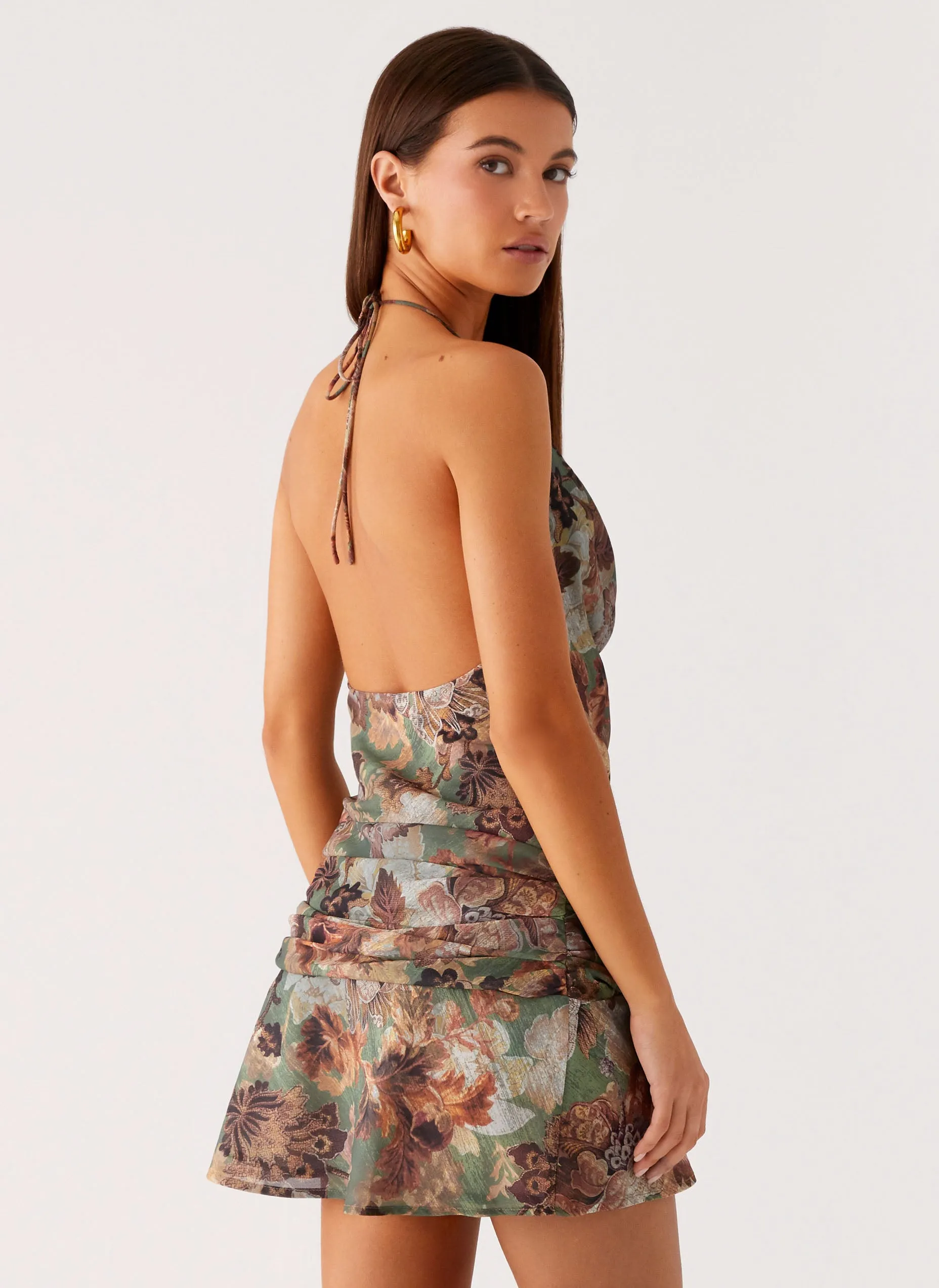 Wineweather Cowl Mini Dress - Vintage Blossom sold by Peppermayo product image thumbnail 5
