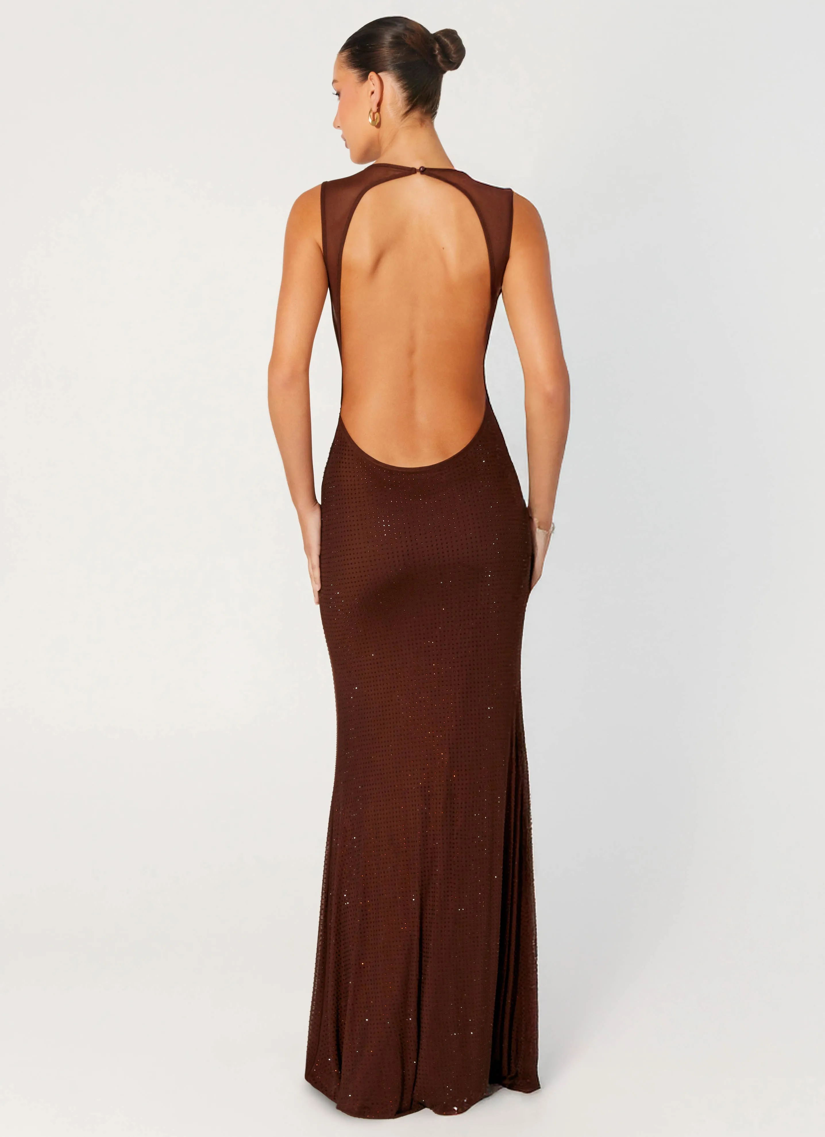 Hot Sequins Maxi Dress - Chocolate sold by Peppermayo product image thumbnail 3