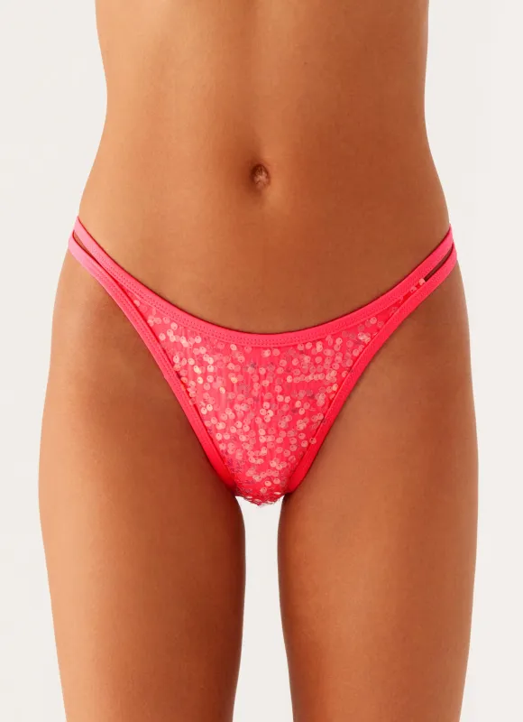Croatia Bikini Bottoms - Pink Sequin sold by Peppermayo