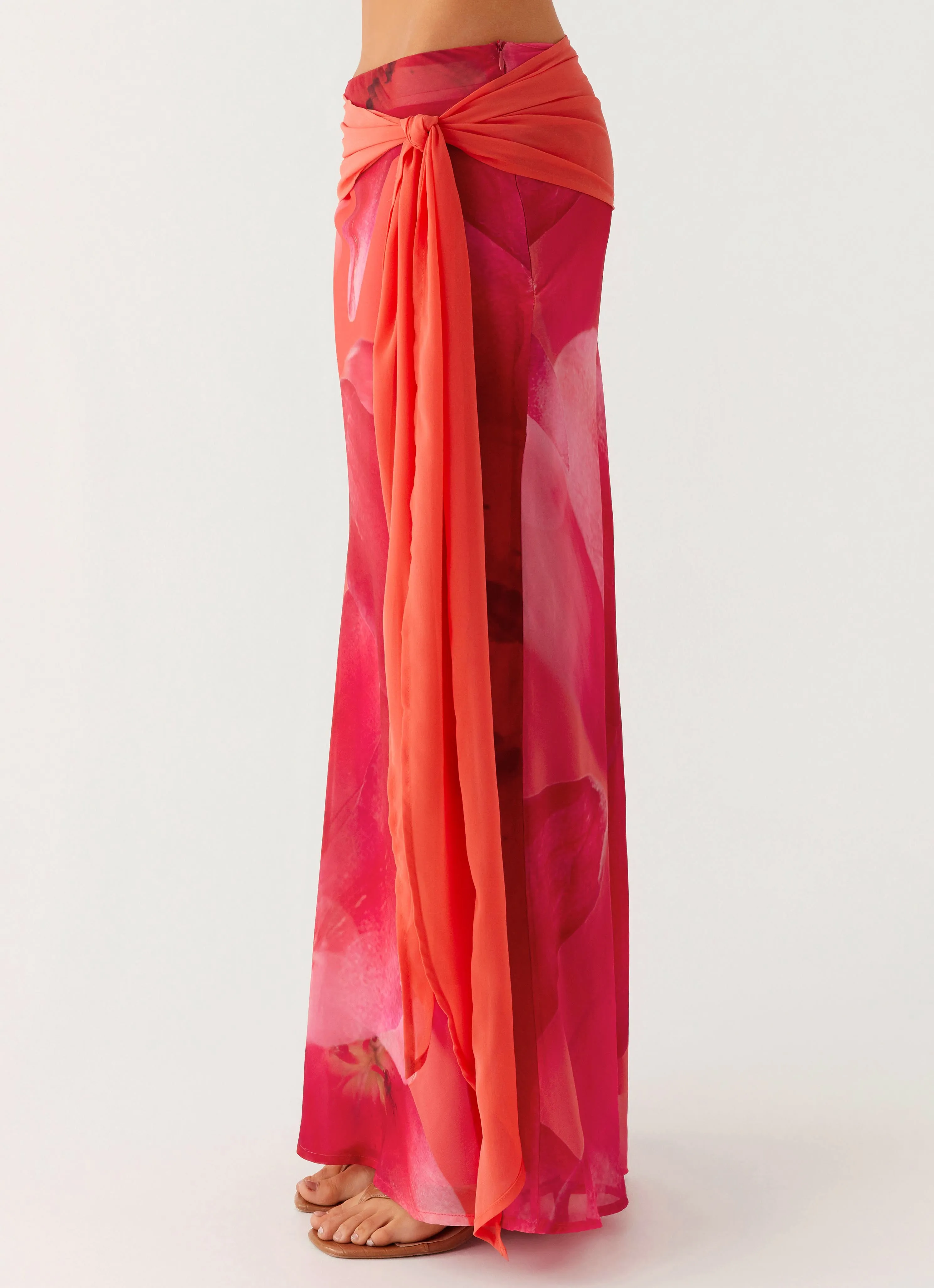 Raya Maxi Skirt - Peach Watermelon Flower sold by Peppermayo product image thumbnail 3