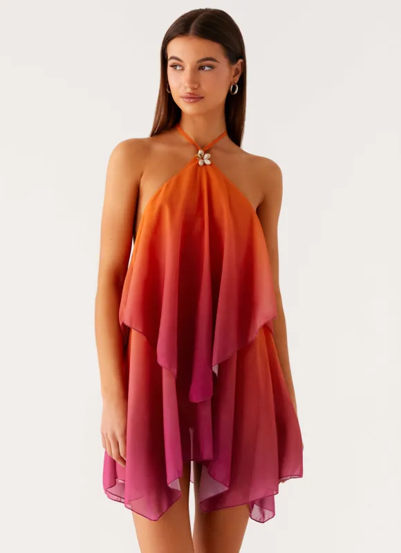 Twin Flame Mini Dress - Orange Gradient sold by Peppermayo