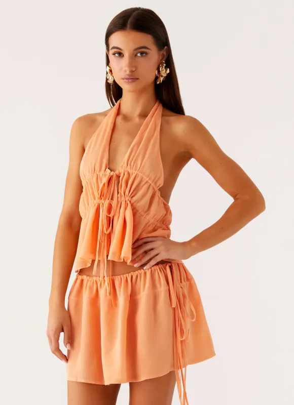 Dione Halter Top - Peach sold by Peppermayo