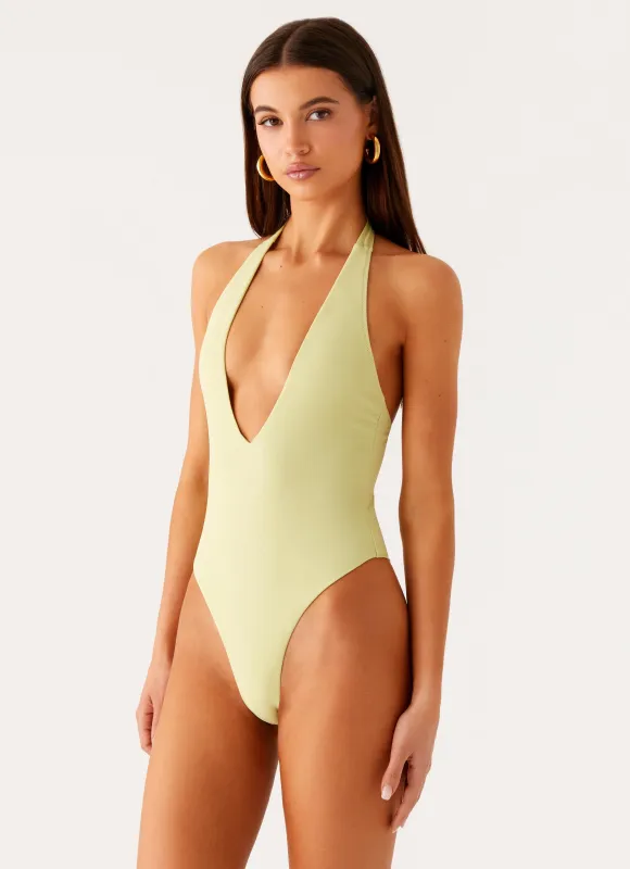 Delia One Piece Swimsuit - Lime sold by Peppermayo