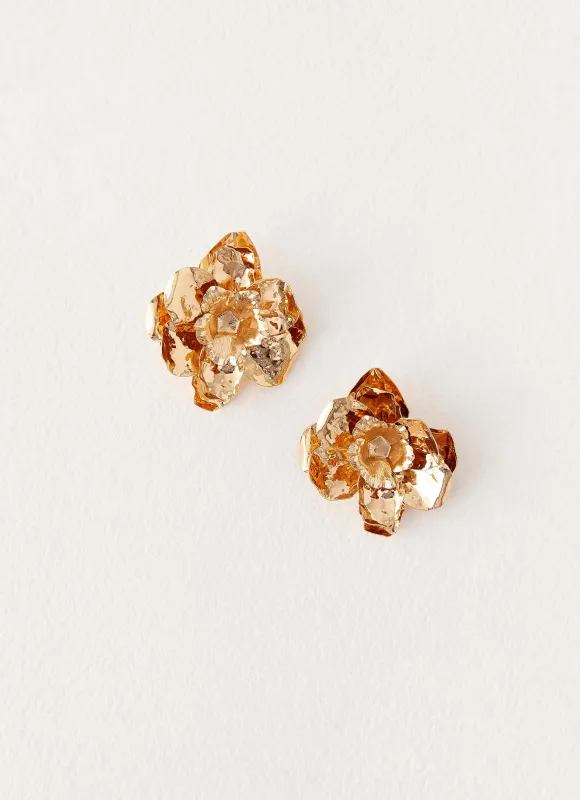 Janella Earrings - Gold sold by Peppermayo