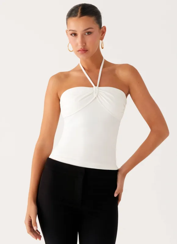 Good Thing Halter Top - White sold by Peppermayo
