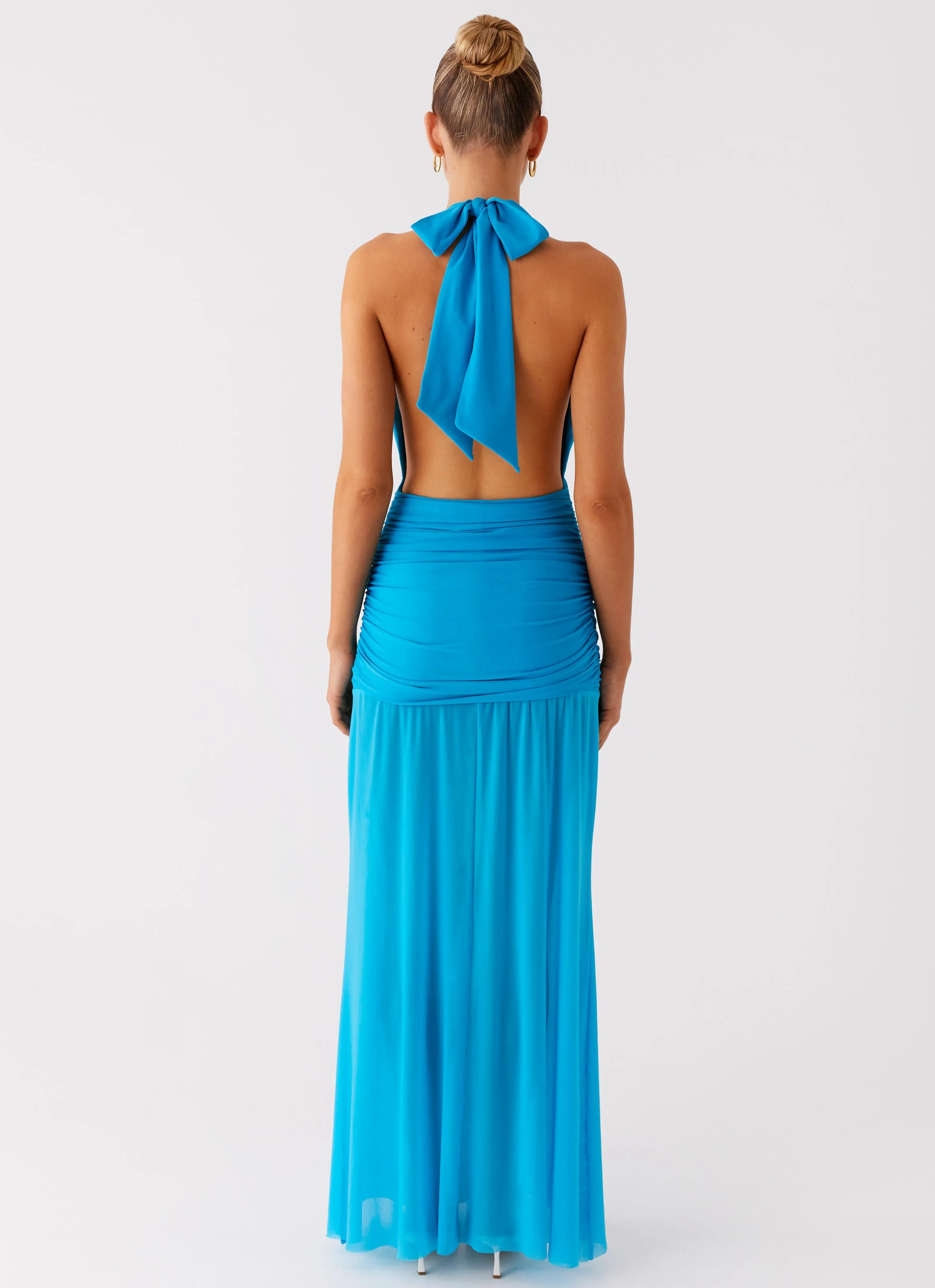 Dilemma Halter Maxi Dress - Turquoise Blue sold by Peppermayo product image thumbnail 3