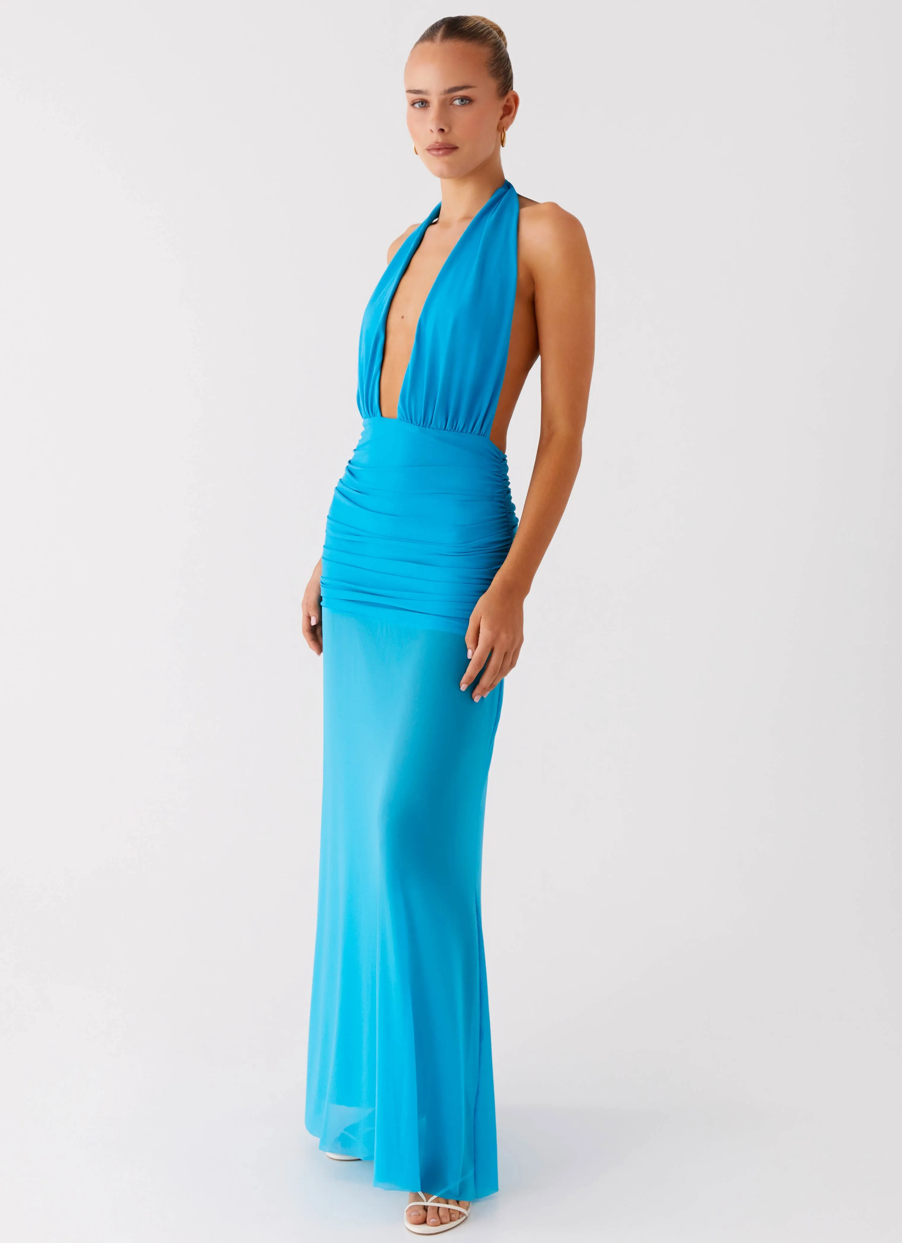 Dilemma Halter Maxi Dress - Turquoise Blue sold by Peppermayo product image thumbnail 5