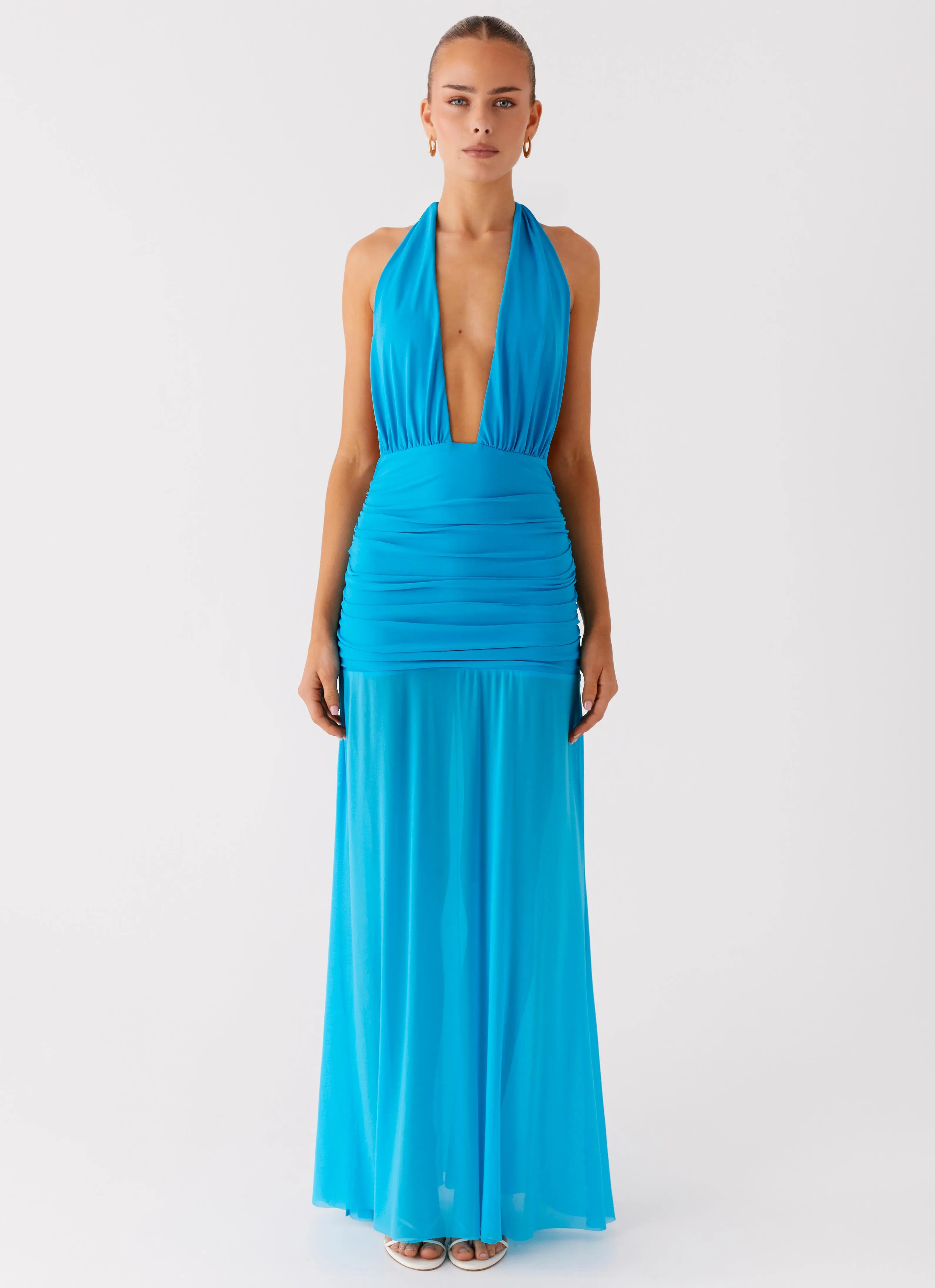 Dilemma Halter Maxi Dress - Turquoise Blue sold by Peppermayo product image thumbnail 4