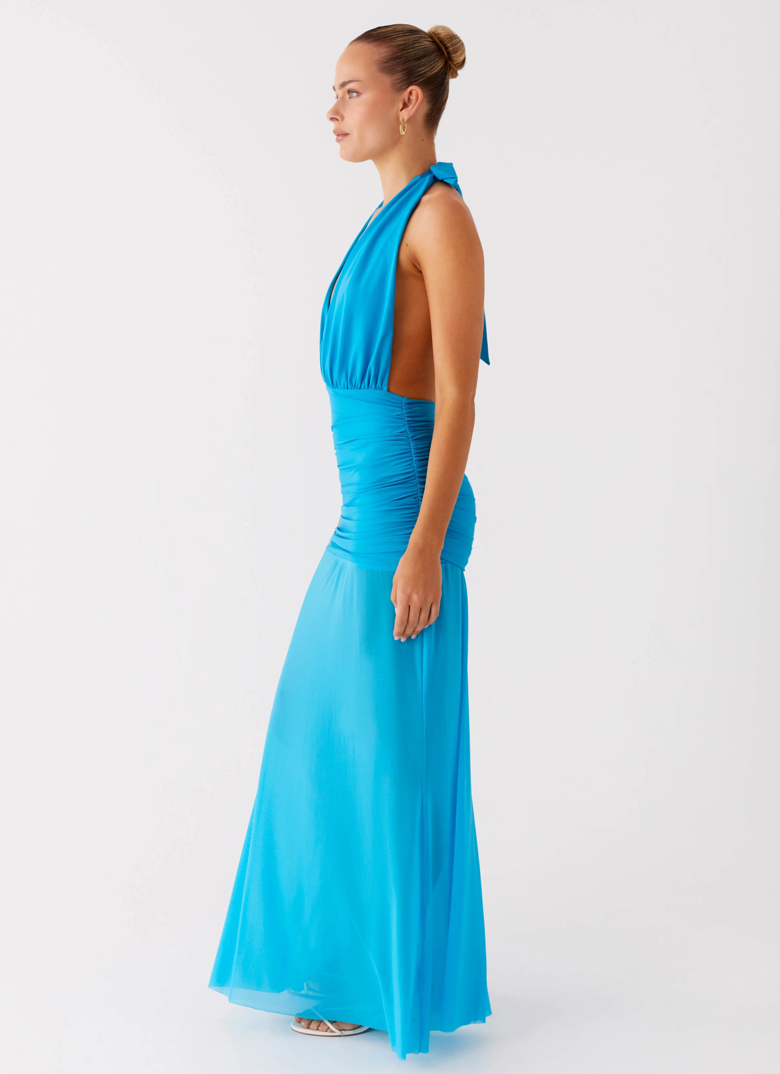 Dilemma Halter Maxi Dress - Turquoise Blue sold by Peppermayo product image thumbnail 2