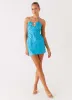 Bebe Beaded Mini Dress - Royal Blue sold by Peppermayo