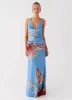 Stars Align Cowl Maxi Dress - Deep Sea Bloom sold by Peppermayo