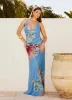Stars Align Cowl Maxi Dress - Deep Sea Bloom sold by Peppermayo