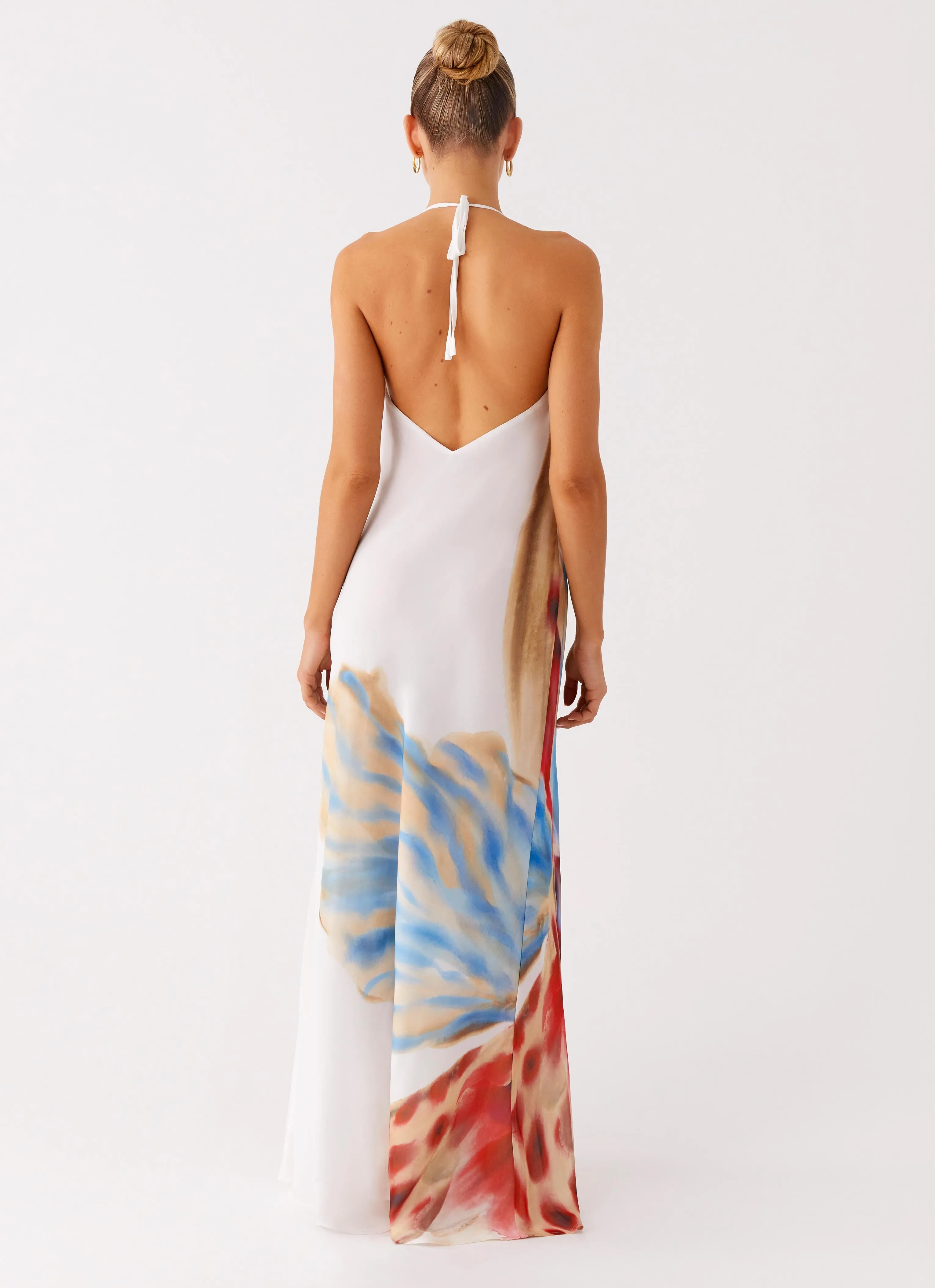 Stars Align Cowl Maxi Dress - White Sea Bloom sold by Peppermayo product image thumbnail 3