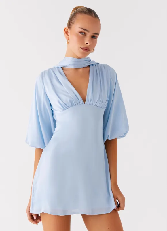 Mary Mini Dress - Blue sold by Peppermayo