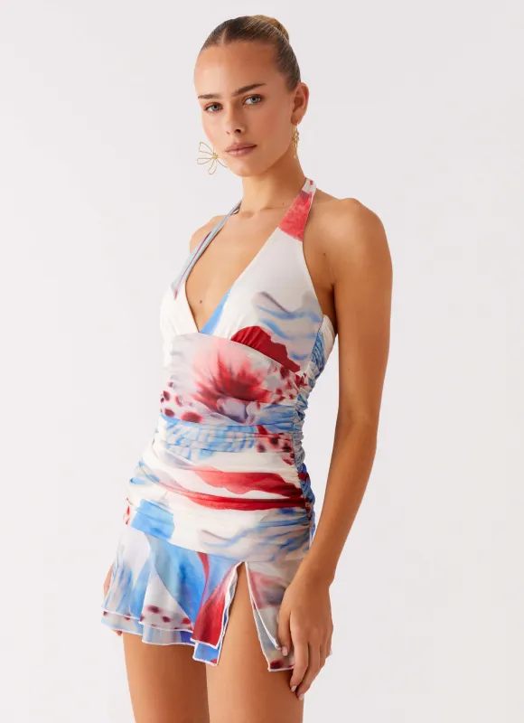 Starlit Night Mini Dress - Deep Sea Bloom sold by Peppermayo