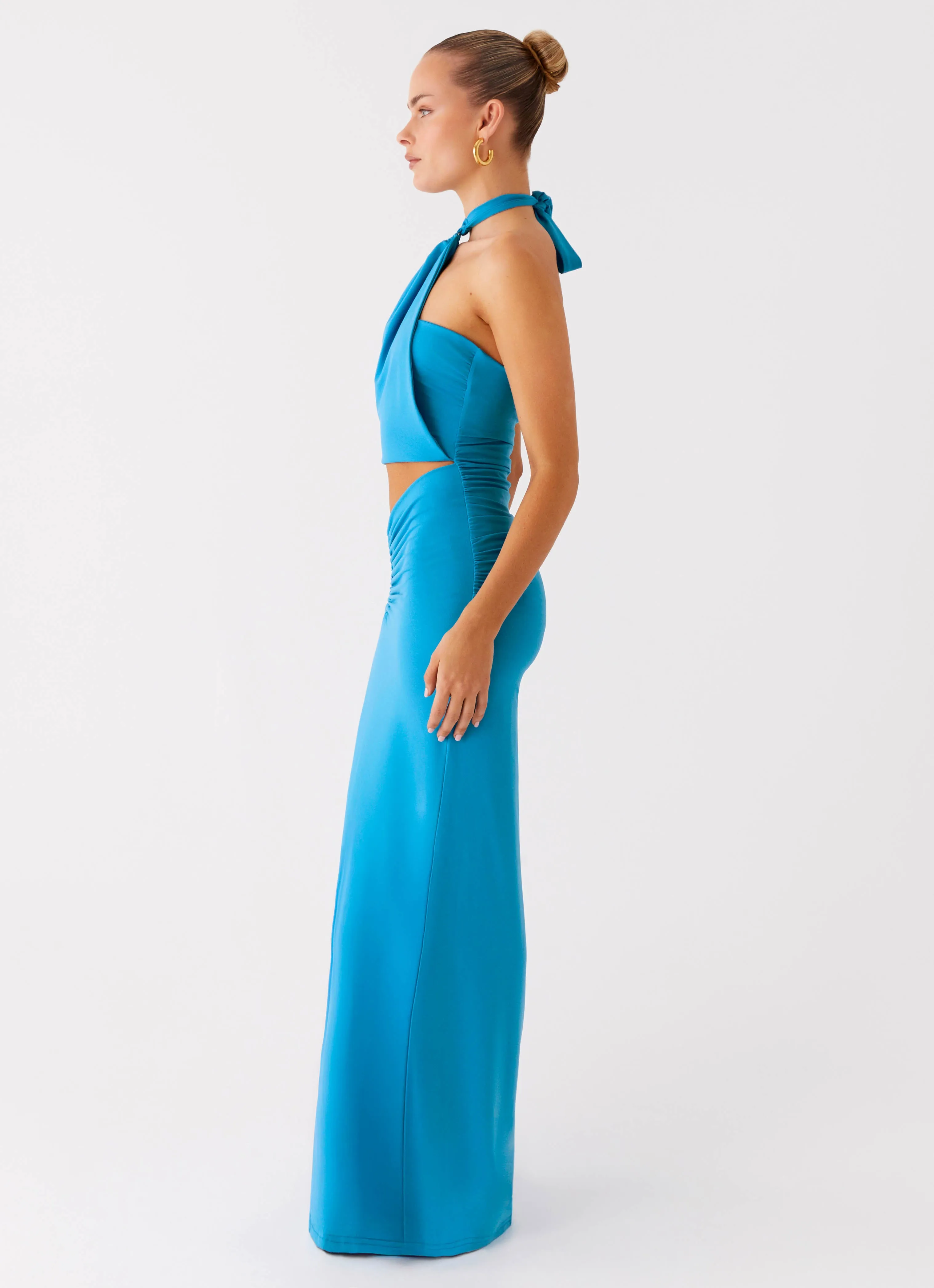 Chiquita Halter Maxi Dress - Turquoise Blue sold by Peppermayo product image thumbnail 2