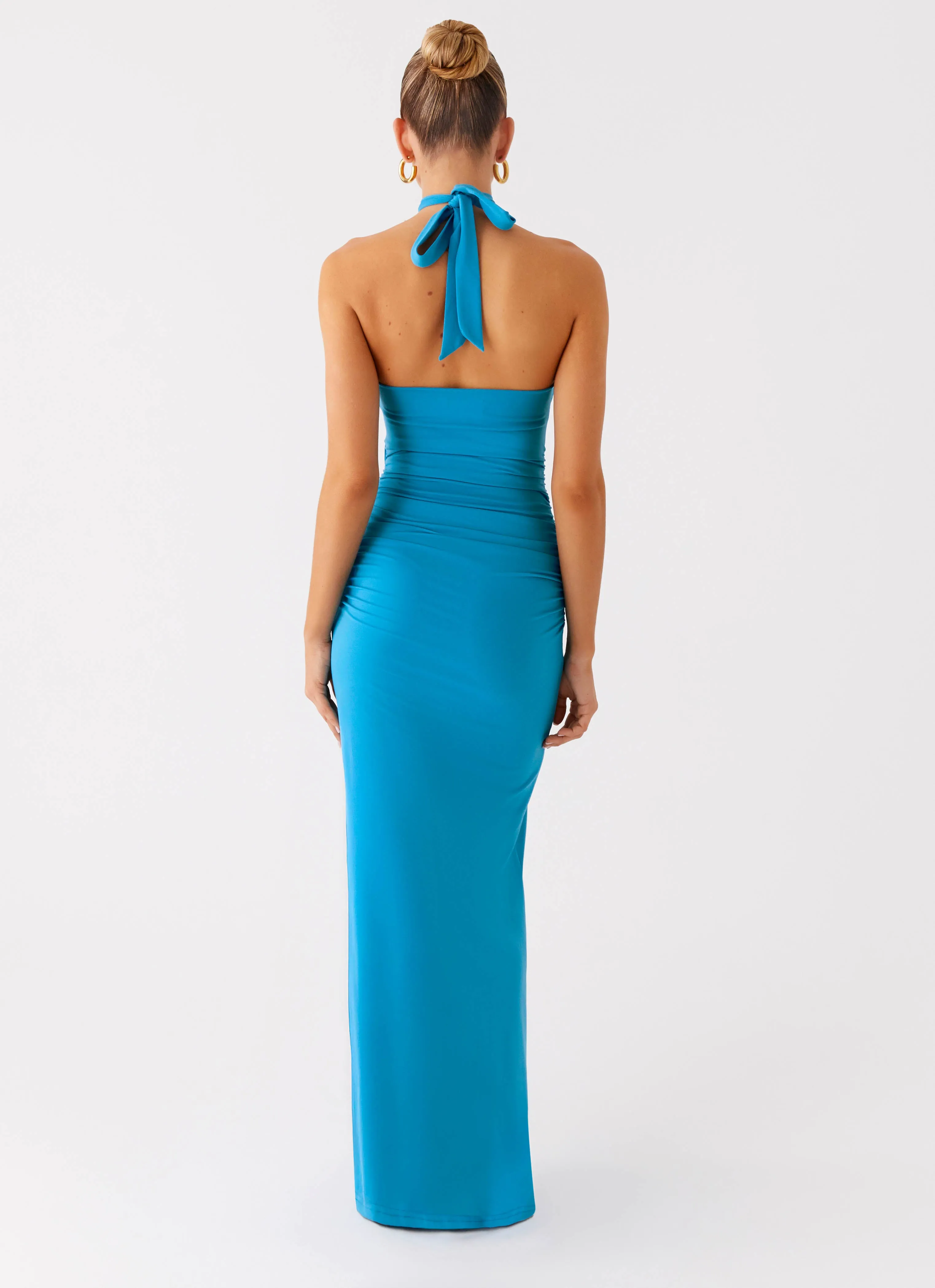 Chiquita Halter Maxi Dress - Turquoise Blue sold by Peppermayo product image thumbnail 3