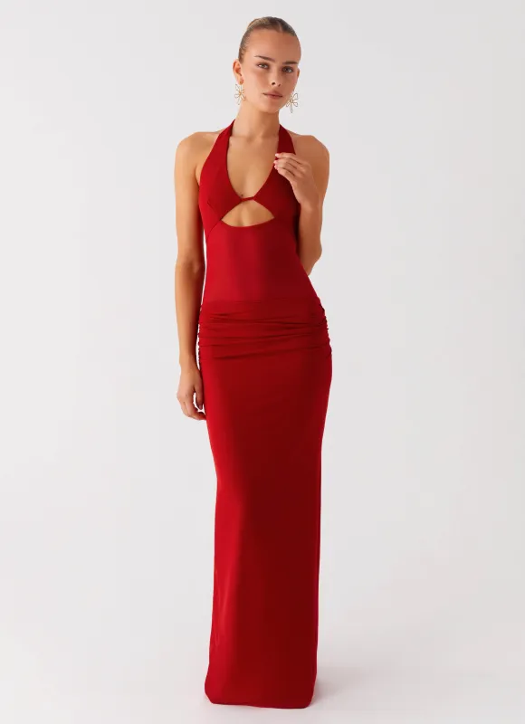 Billen Halter Maxi Dress - Red sold by Peppermayo