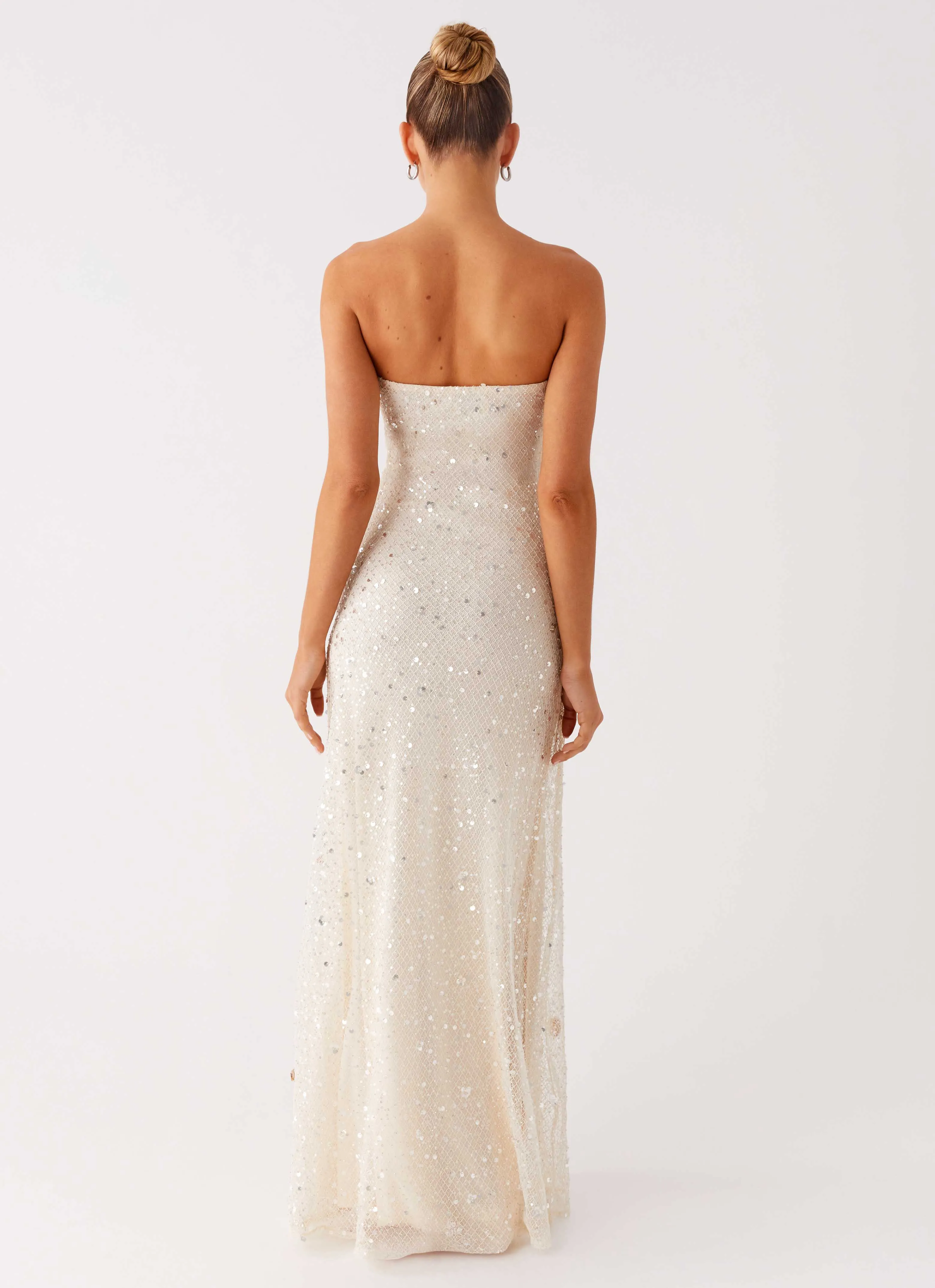 Orelli Shell Sequin Knit Maxi Dress - Ivory | Parallel