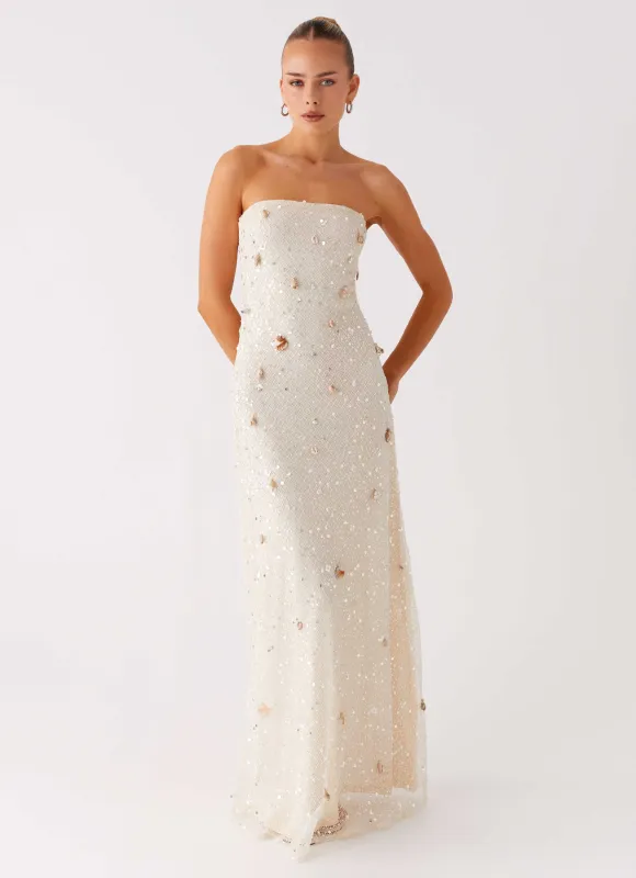Orelli Shell Sequin Knit Maxi Dress - Ivory sold by Peppermayo