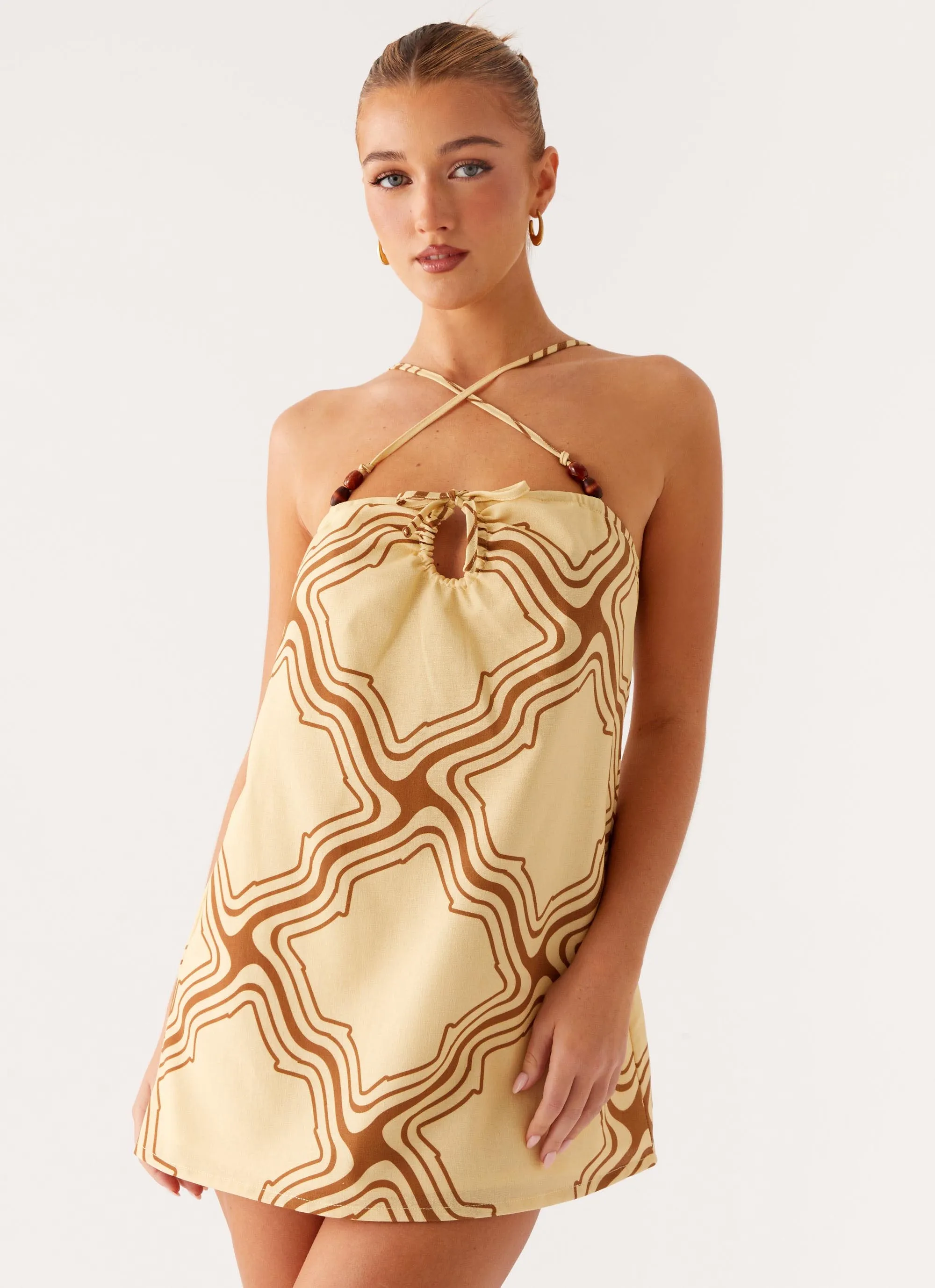 Naomi Criss Cross Mini Dress - Tidal Wave Print sold by Peppermayo product image thumbnail 3