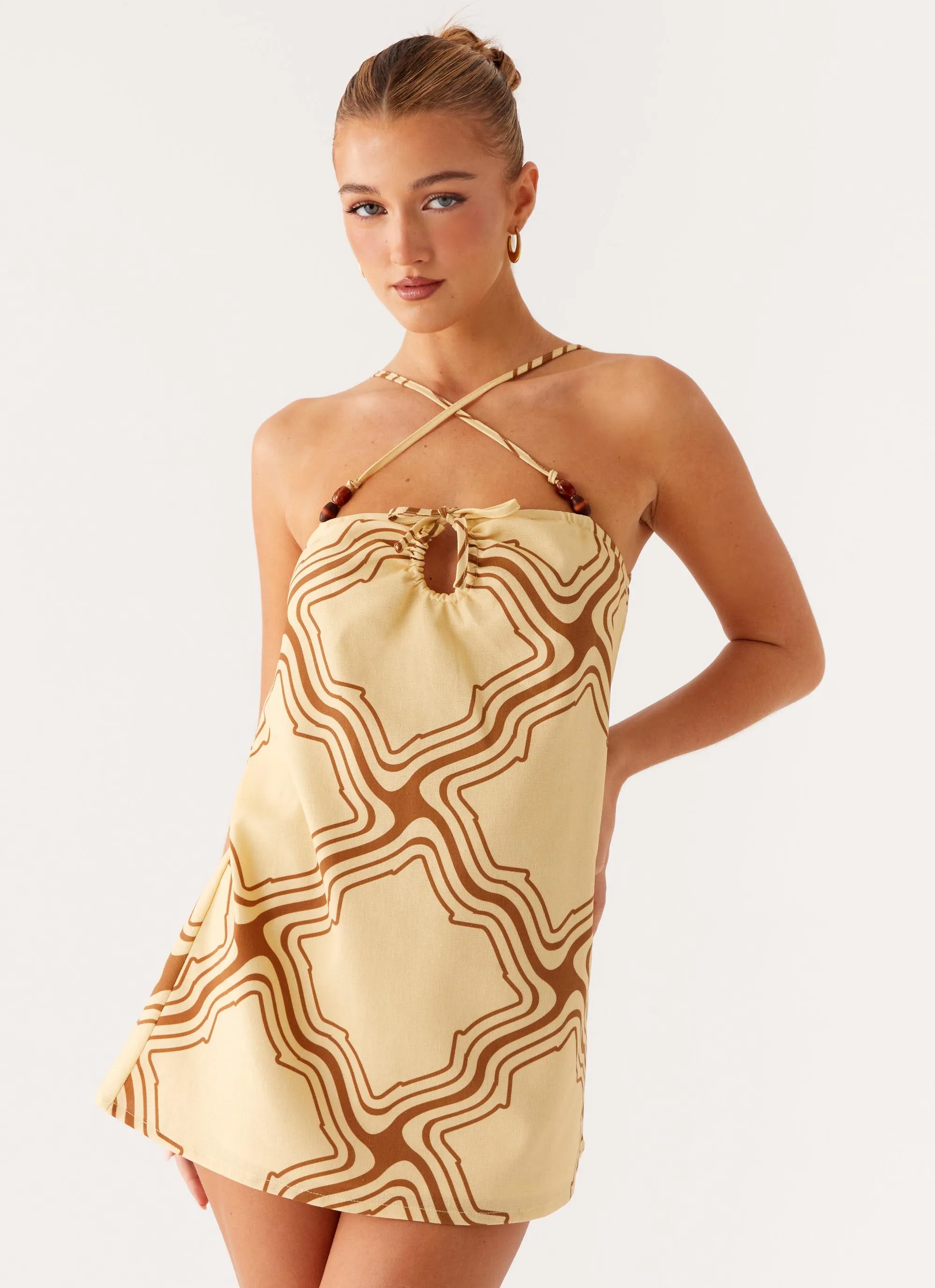 Naomi Criss Cross Mini Dress - Tidal Wave Print sold by Peppermayo product image thumbnail 2