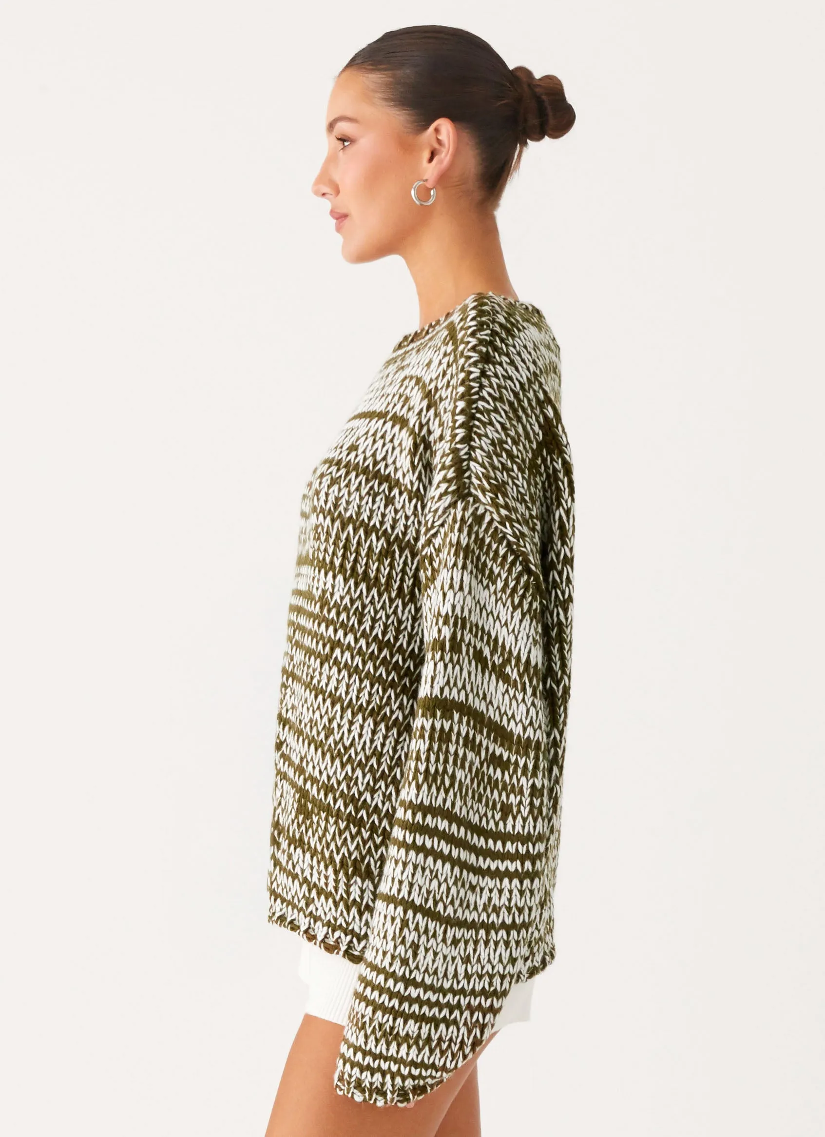 Darla Oversized Knit Jumper - Khaki sold by Peppermayo product image thumbnail 3