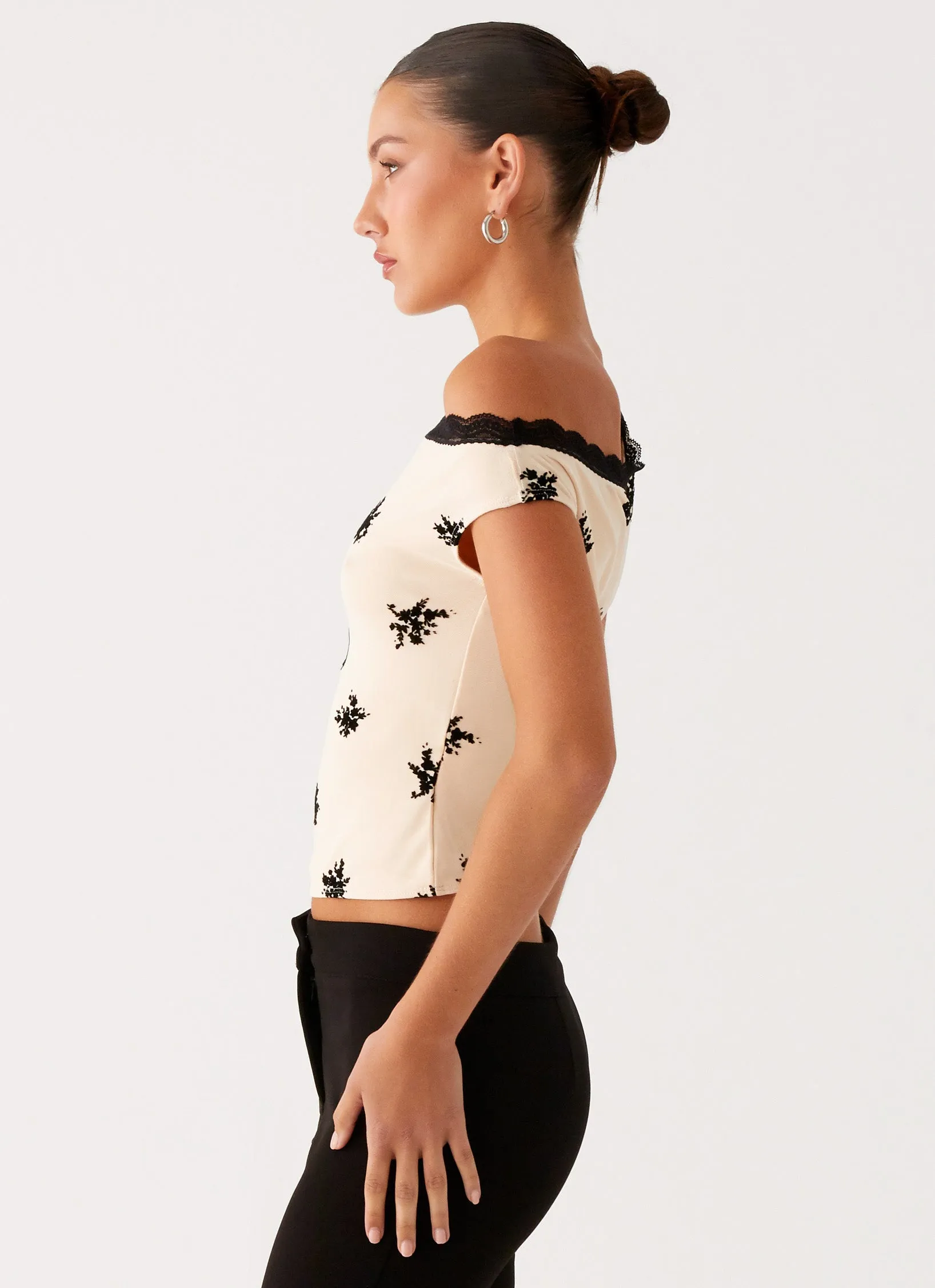 Blind Faith Flock One Shoulder Top - Cream sold by Peppermayo product image thumbnail 3