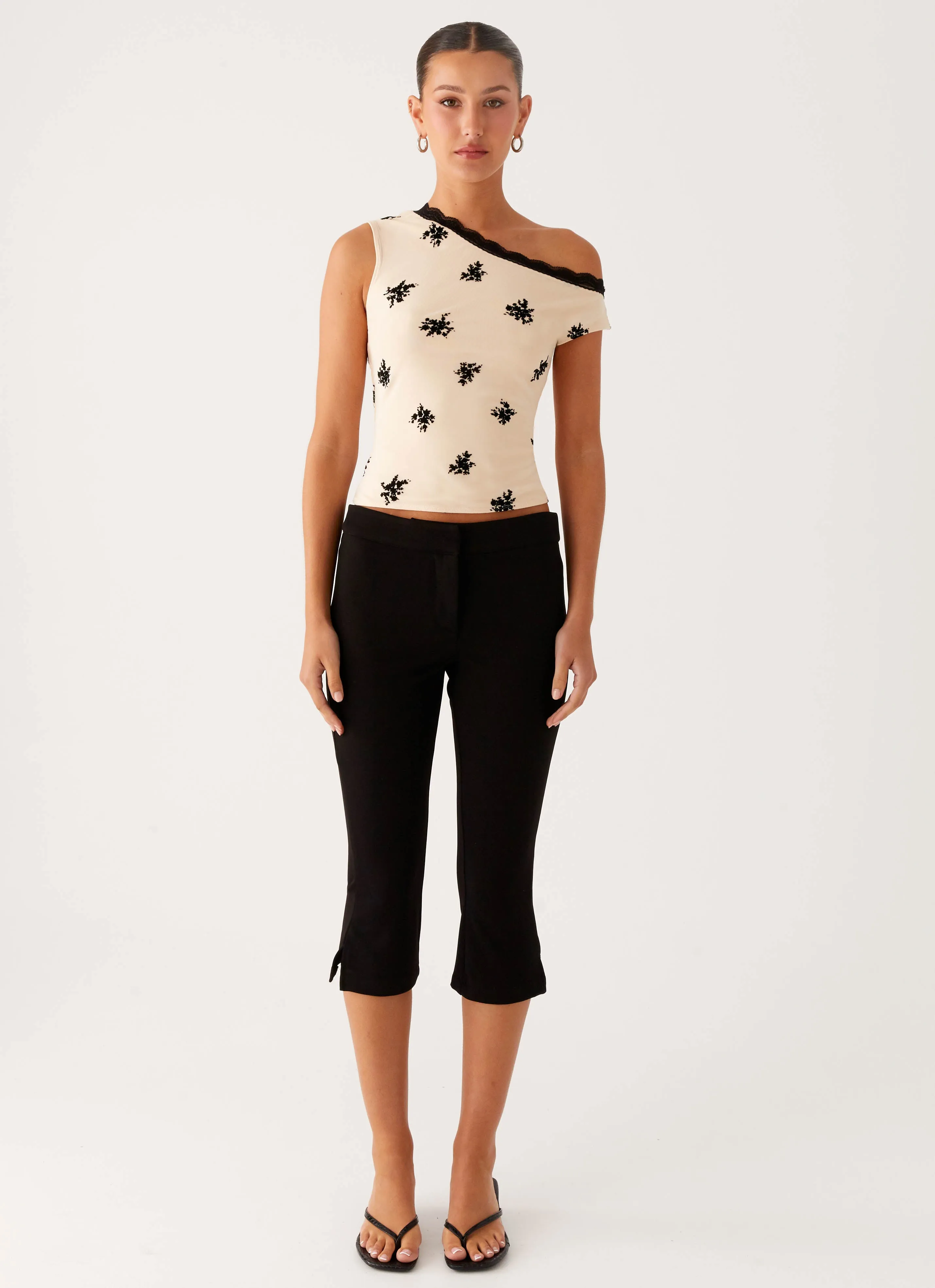Blind Faith Flock One Shoulder Top - Cream sold by Peppermayo product image thumbnail 2