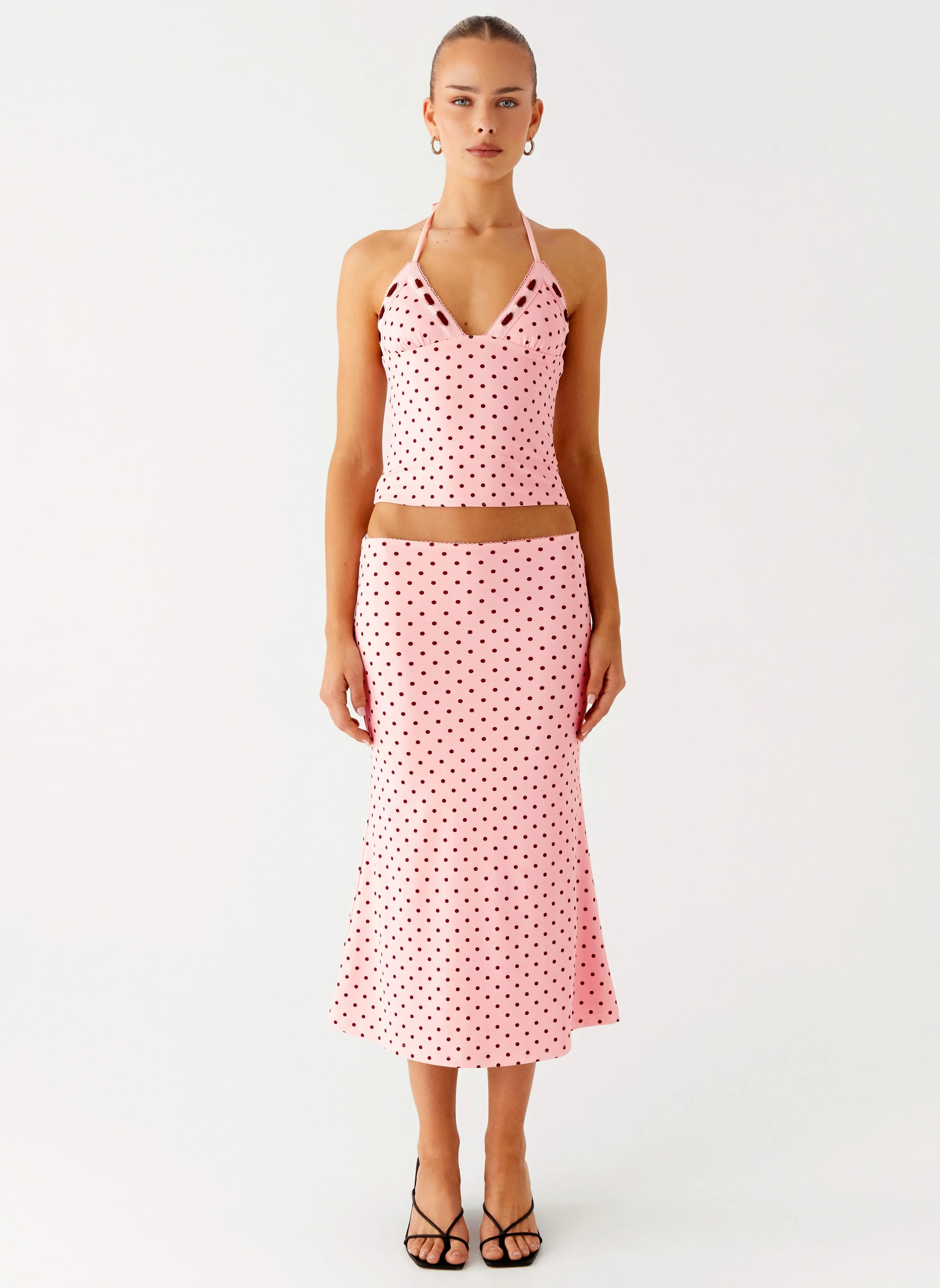 Bahama Low Rise Midi Skirt - Strawberry Dot sold by Peppermayo product image thumbnail 2
