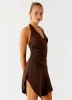 Colt Mini Dress - Chocolate sold by Peppermayo