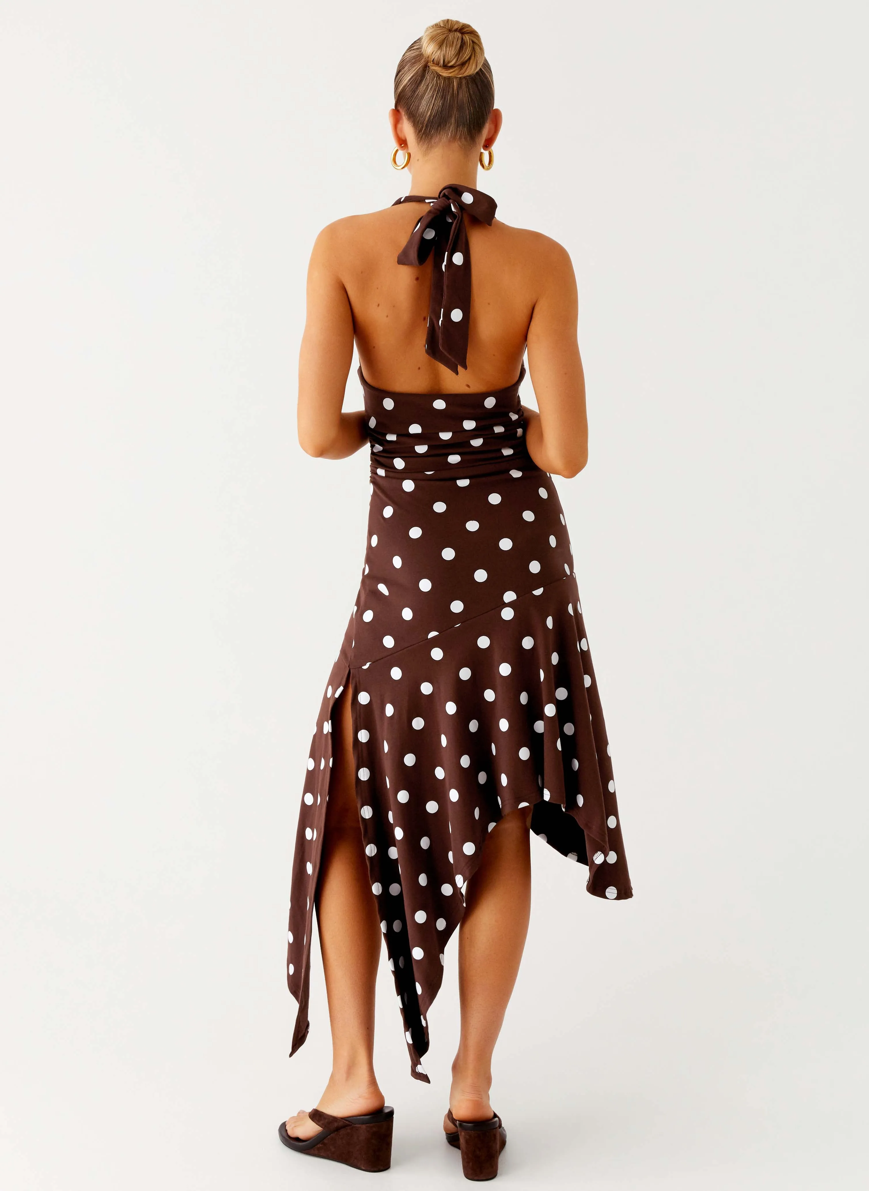Keylani Halter Midi Dress - Chocolate sold by Peppermayo product image thumbnail 4