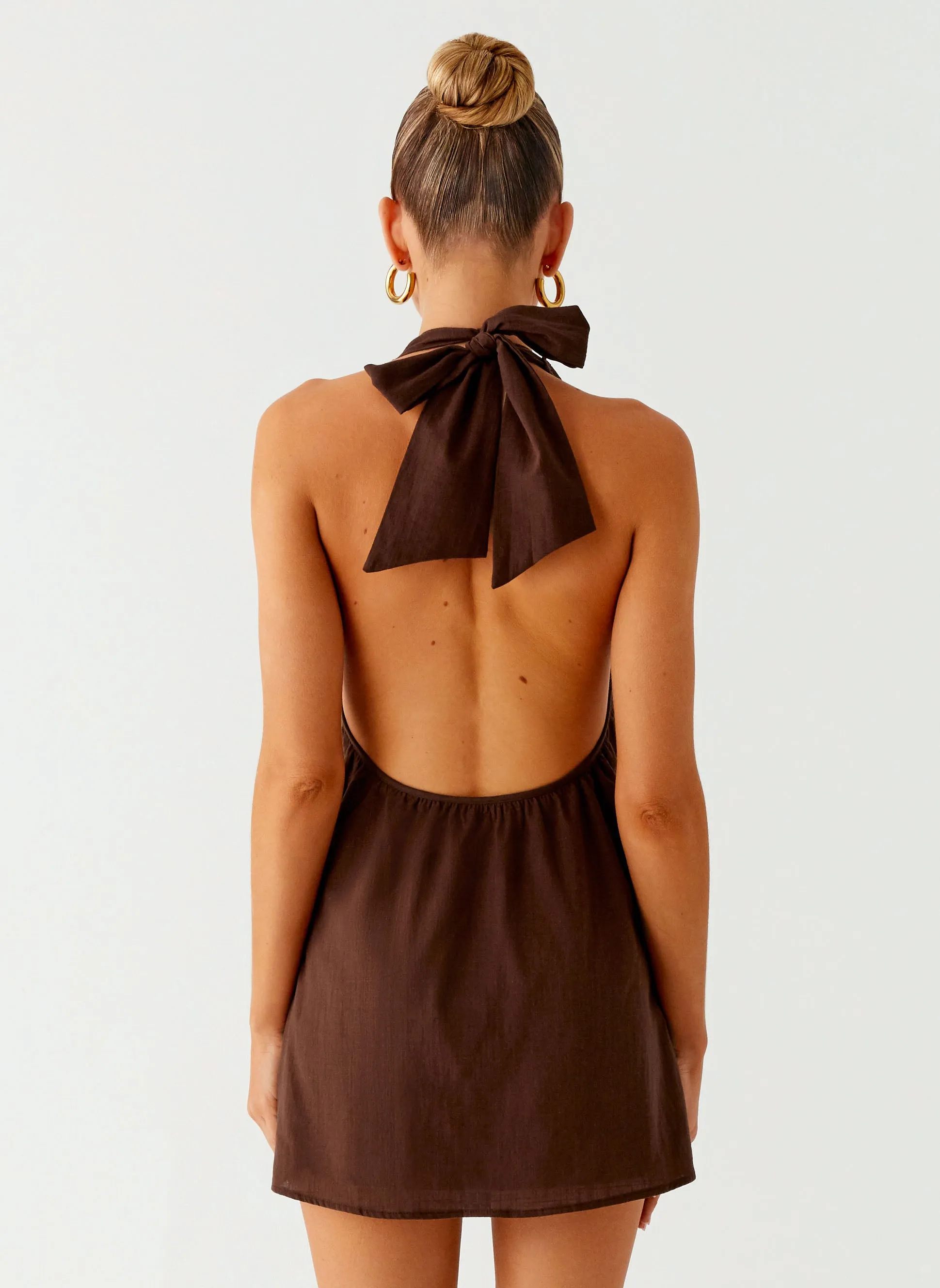Jepsen Halter Mini Dress - Chocolate sold by Peppermayo product image thumbnail 4