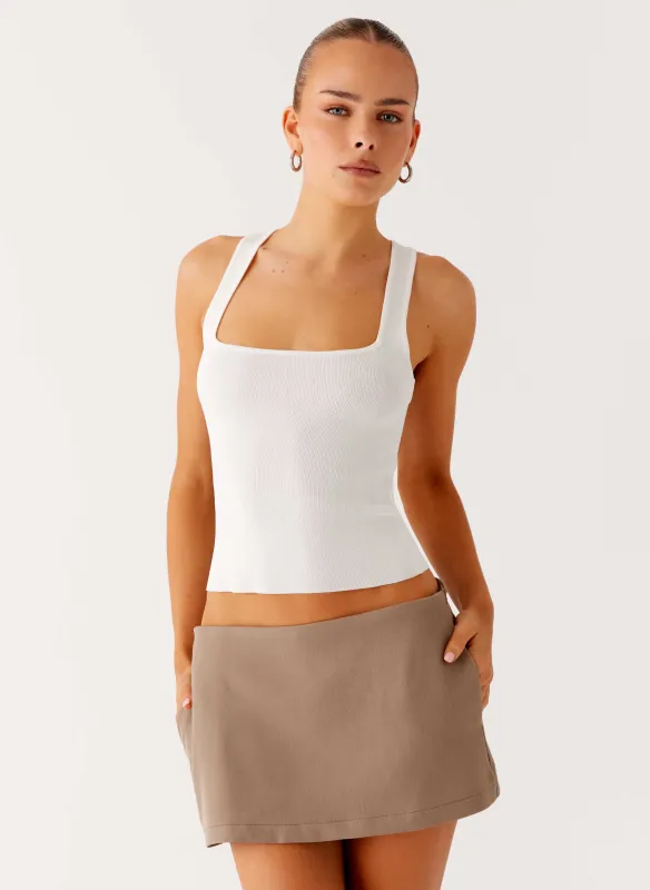 Mirna Micro Skort - Taupe Marle sold by Peppermayo