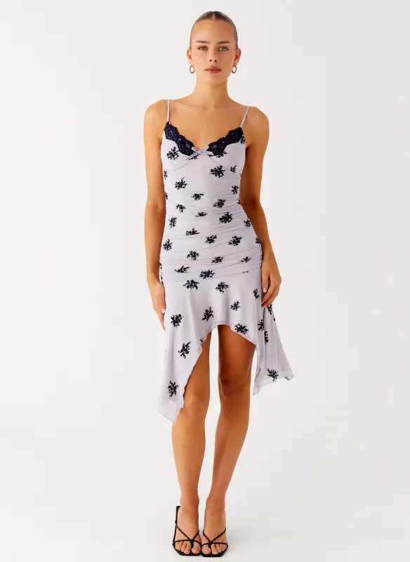 Amor Flock Hanky Mini Dress - Lilac sold by Peppermayo