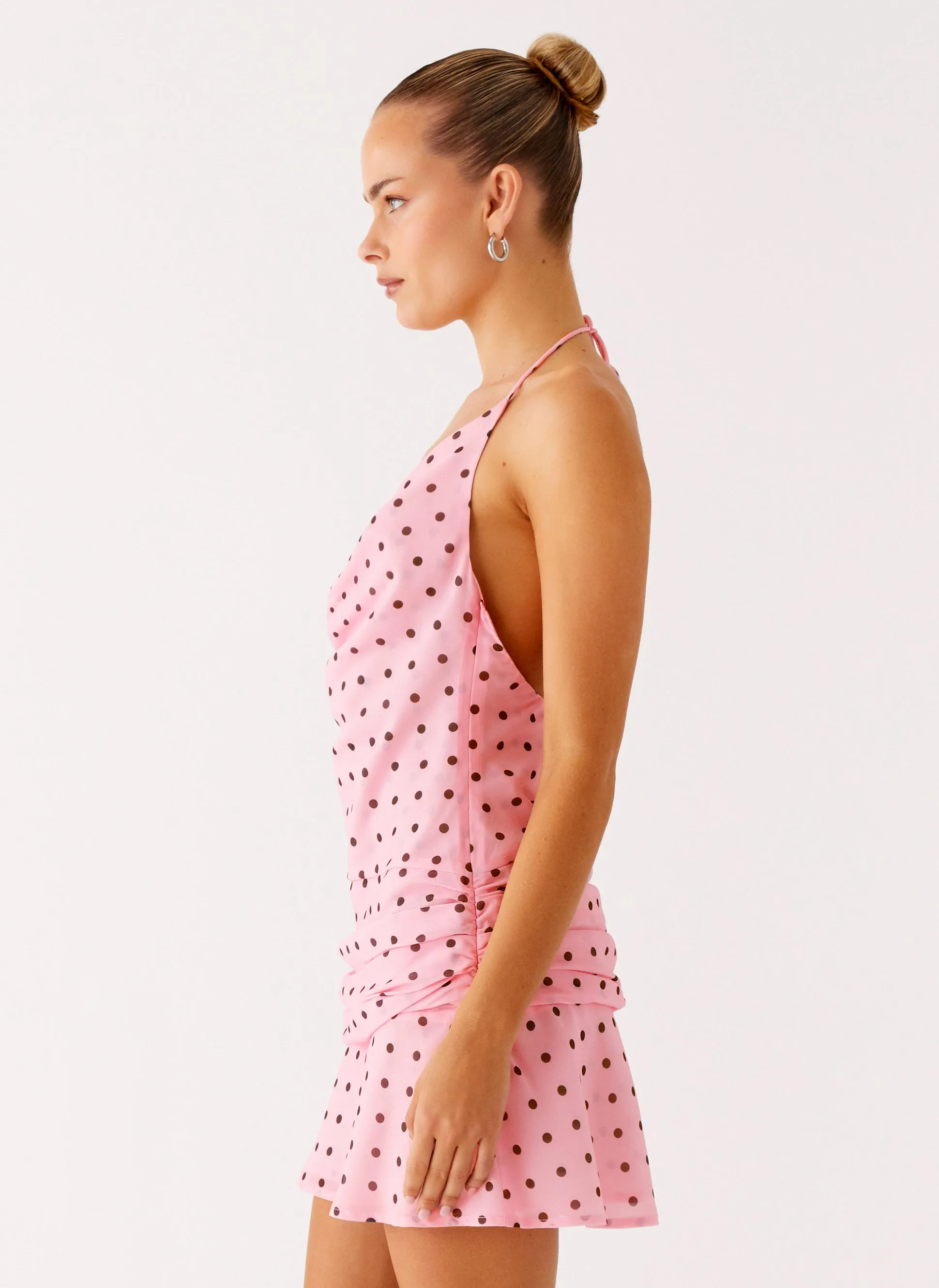 Cyna Cowl Mini Dress - Strawberry Dot sold by Peppermayo product image thumbnail 3