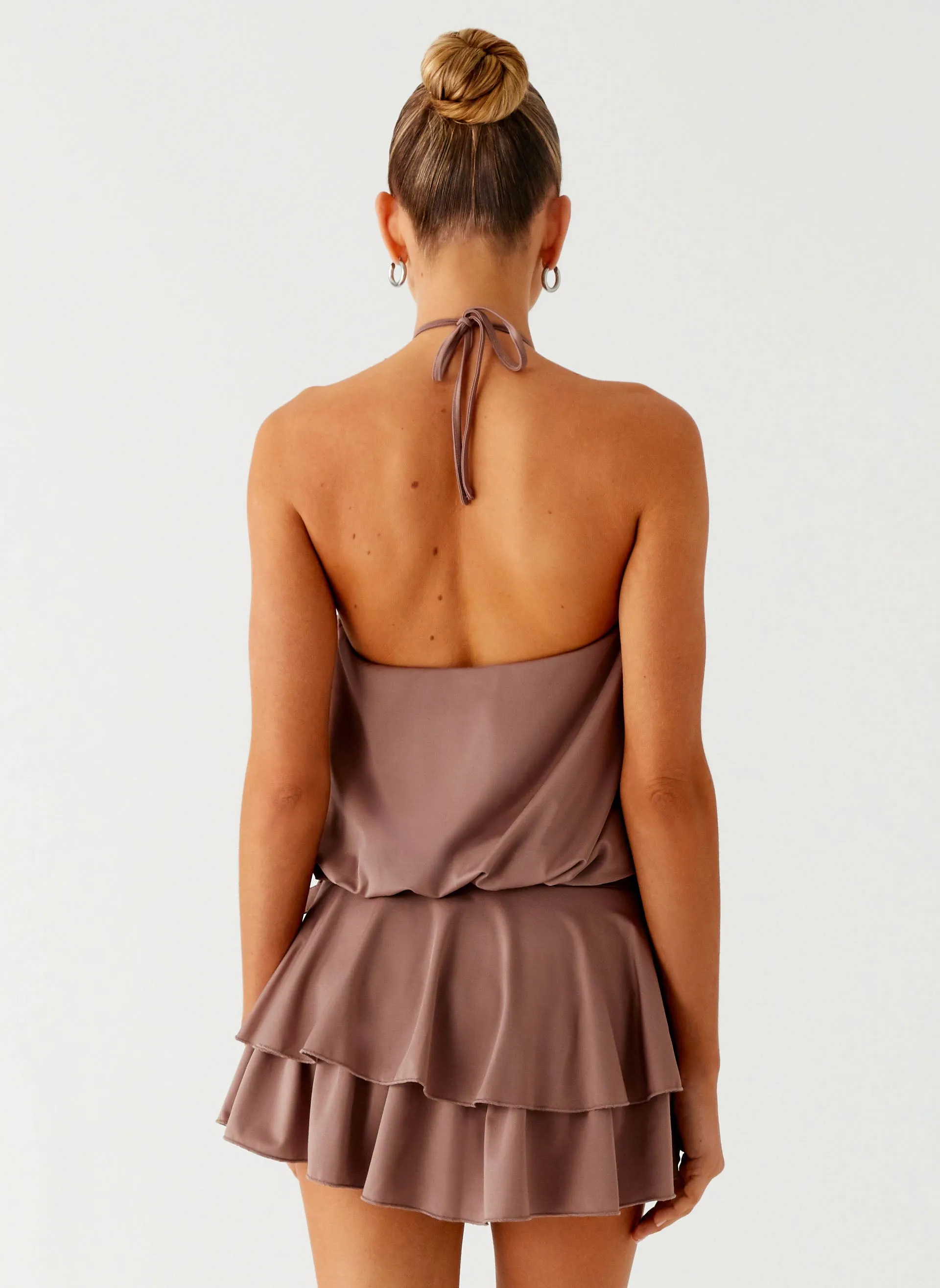 Dopamine Belt Mini Dress - Taupe sold by Peppermayo product image thumbnail 4