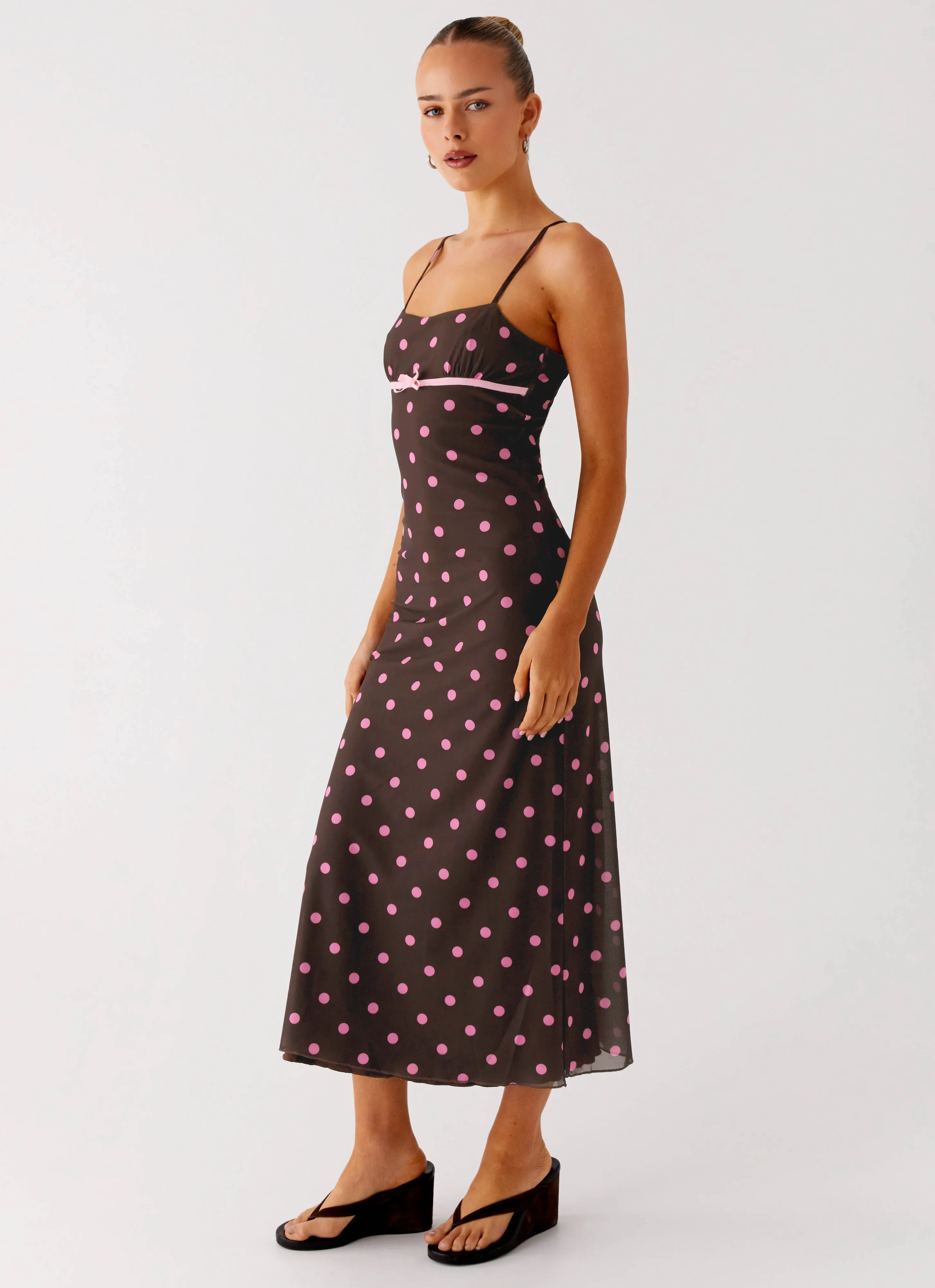 Latto Midi Dress - Chocolate Strawberry Dot sold by Peppermayo product image thumbnail 3