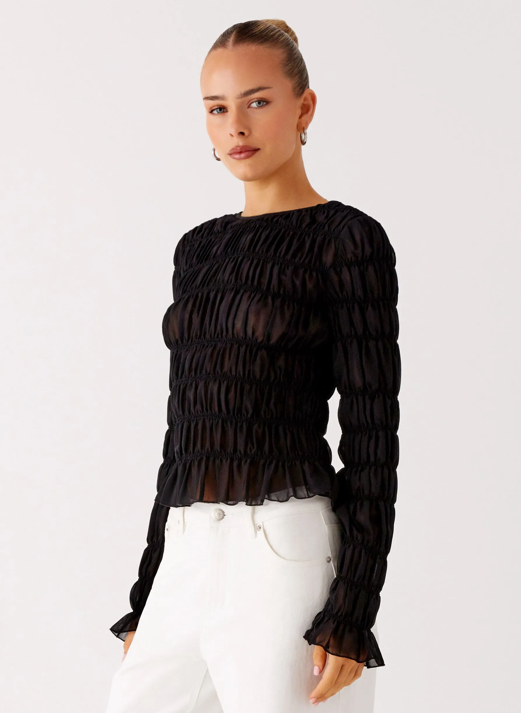 Bella Long Sleeve Top - Black sold by Peppermayo product image thumbnail 3