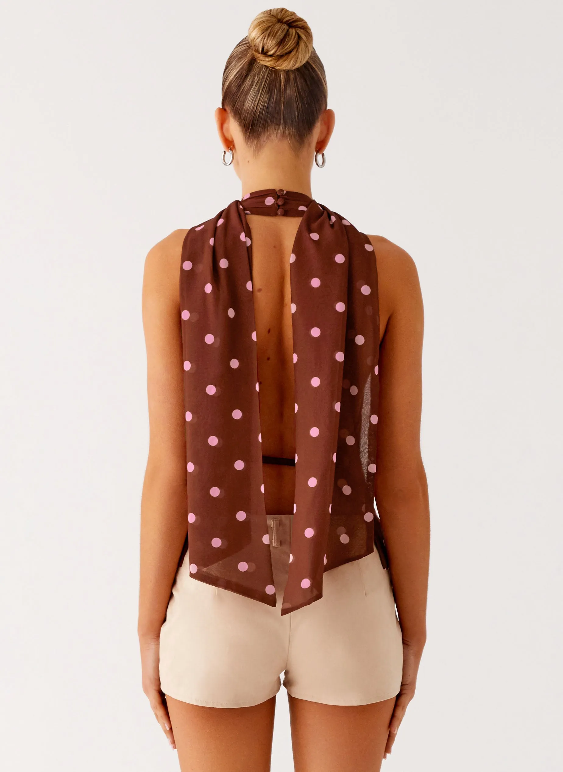 Stealing Love Scarf Top - Chocolate Strawberry Dot sold by Peppermayo product image thumbnail 4