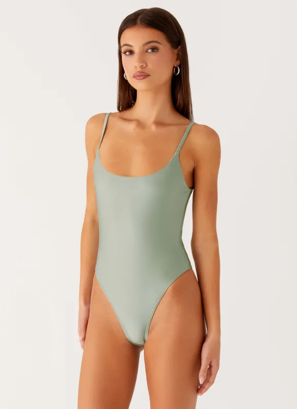 Ava One Piece Swimsuit - Sage sold by Peppermayo