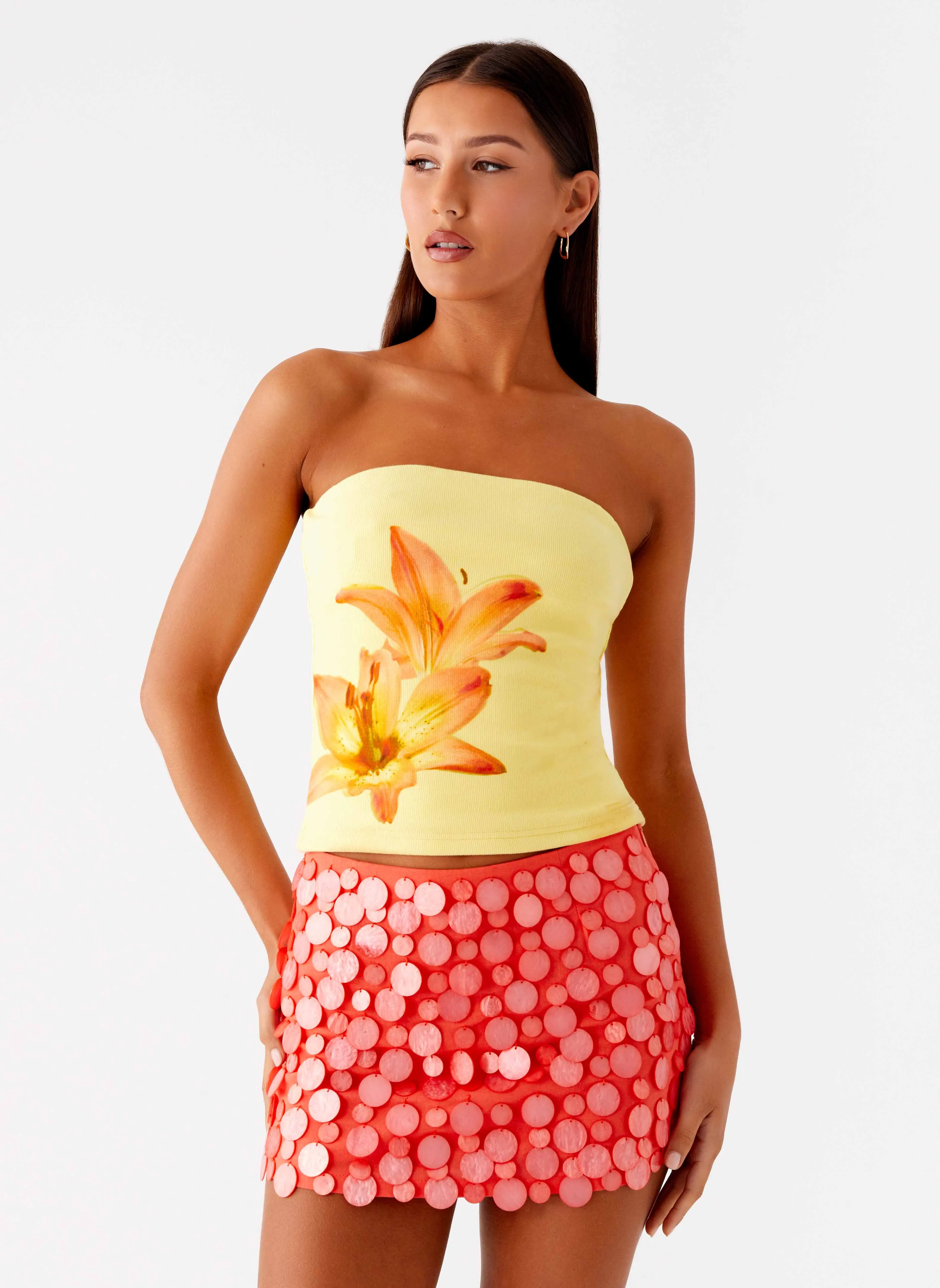 Danta Strapless Top - Yellow sold by Peppermayo
