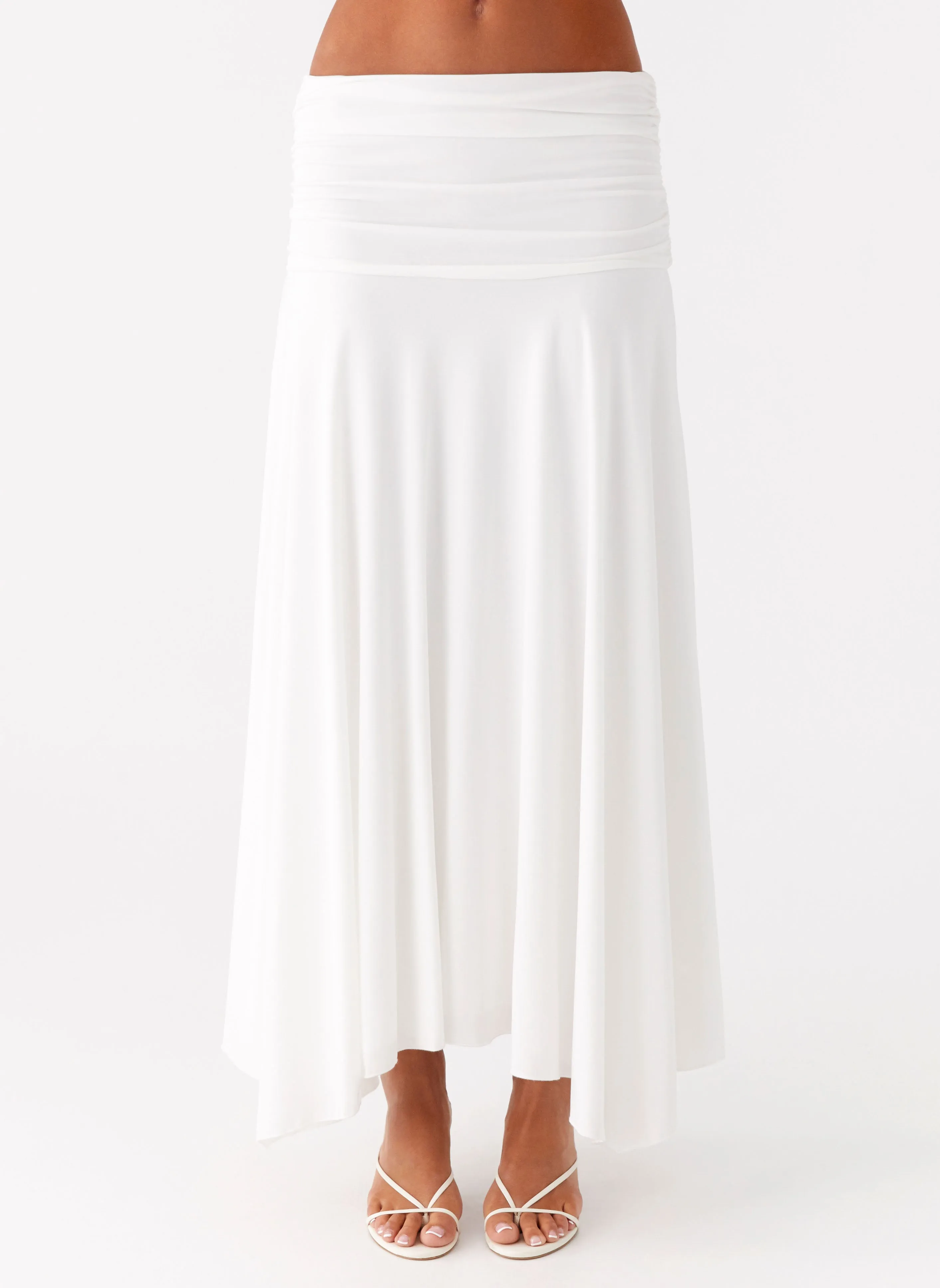 Liana Ruched Maxi Skirt - White sold by Peppermayo product image thumbnail 5