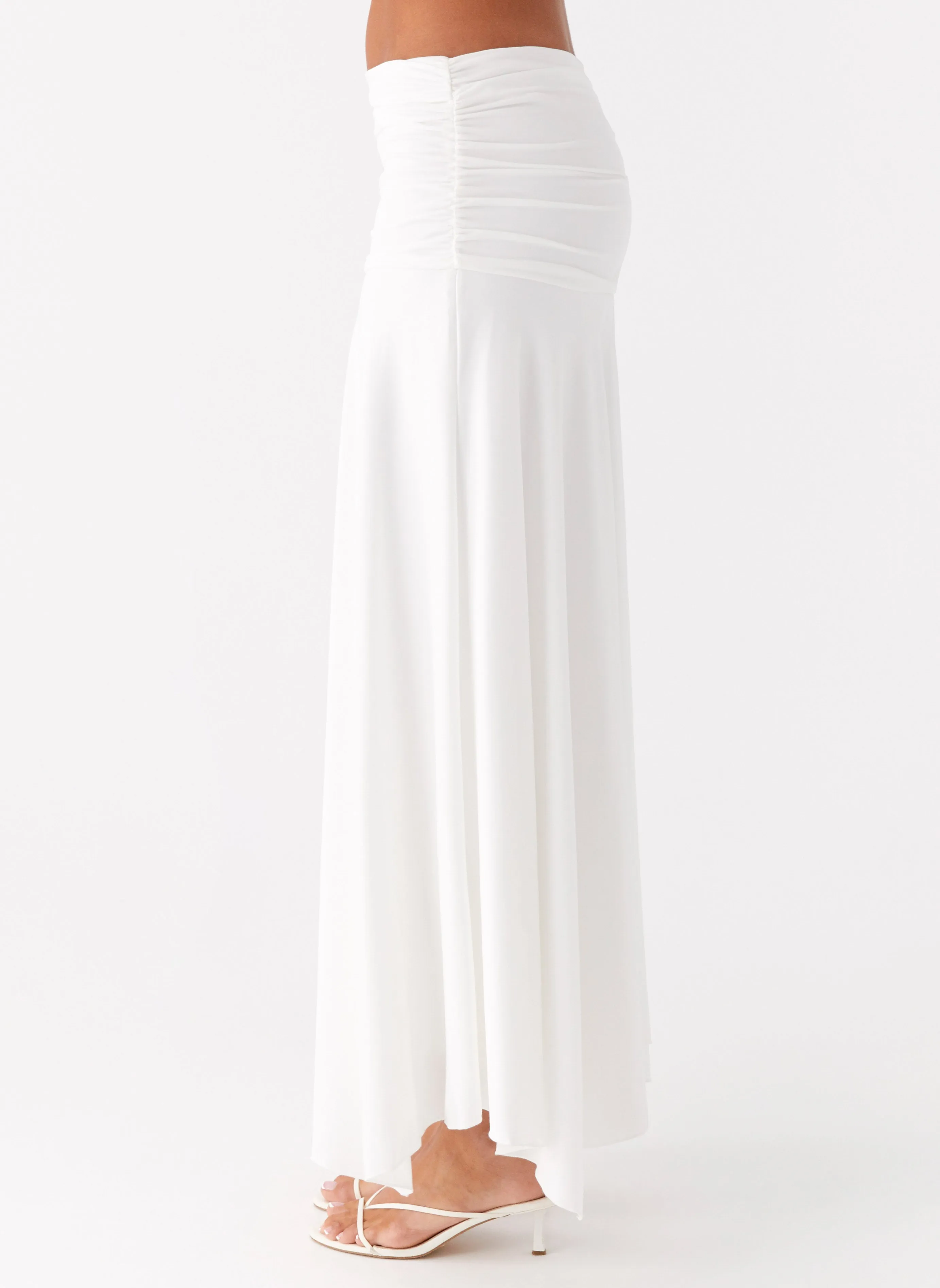 Liana Ruched Maxi Skirt - White sold by Peppermayo product image thumbnail 3