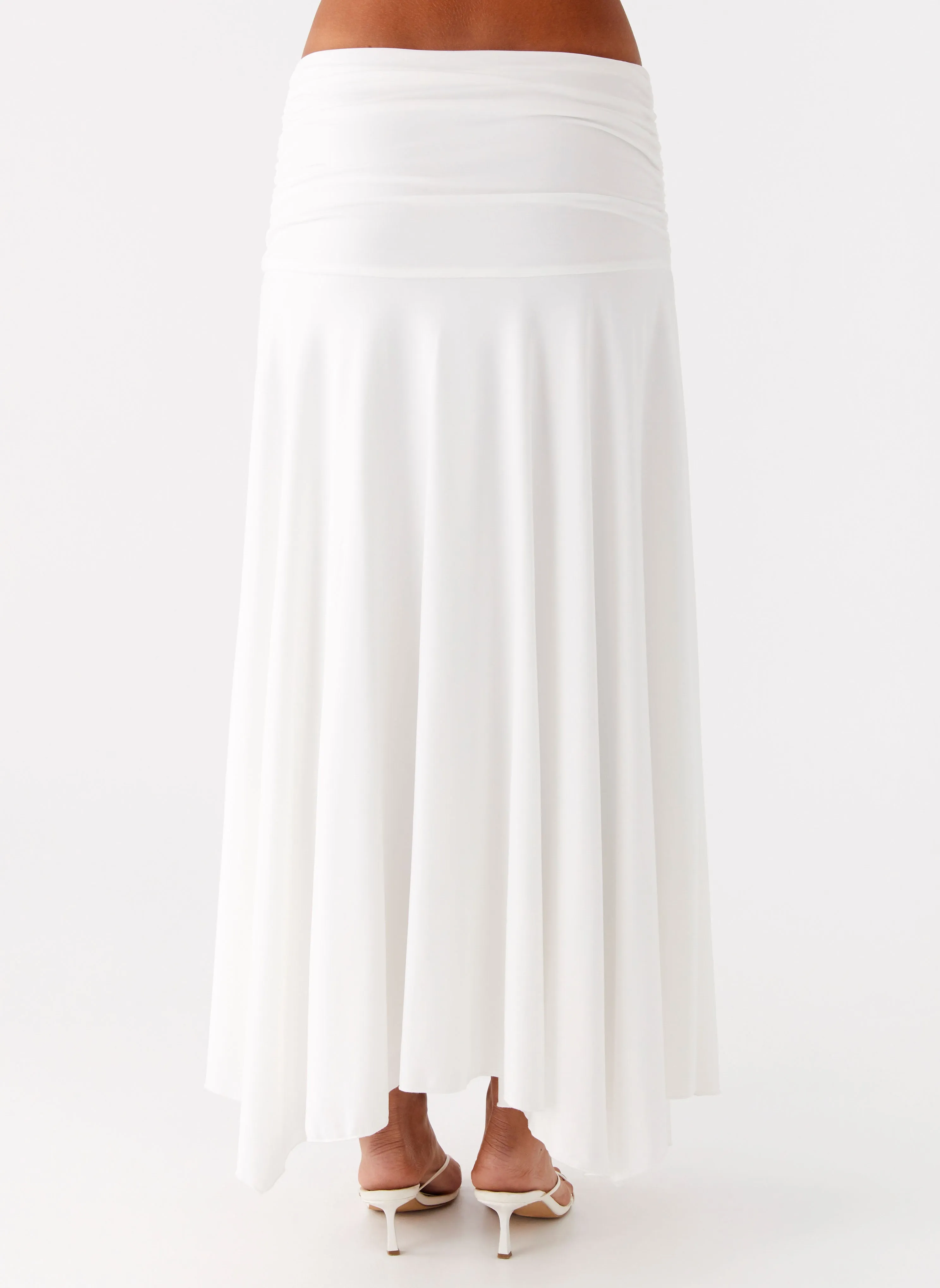 Liana Ruched Maxi Skirt - White sold by Peppermayo product image thumbnail 4