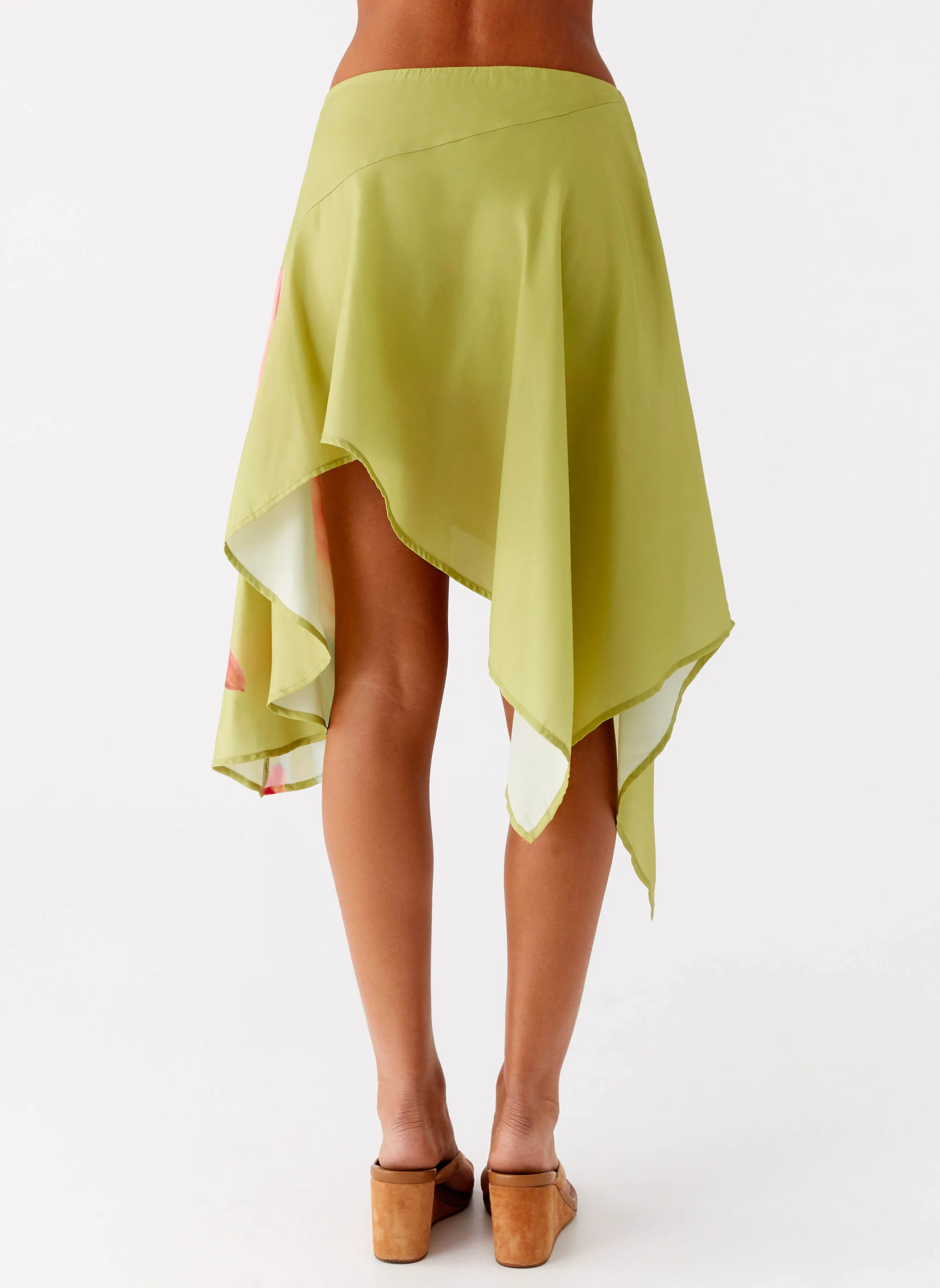 Kia Low Rise Asymmetrical Midi Skirt - Jungle Floral sold by Peppermayo product image thumbnail 5