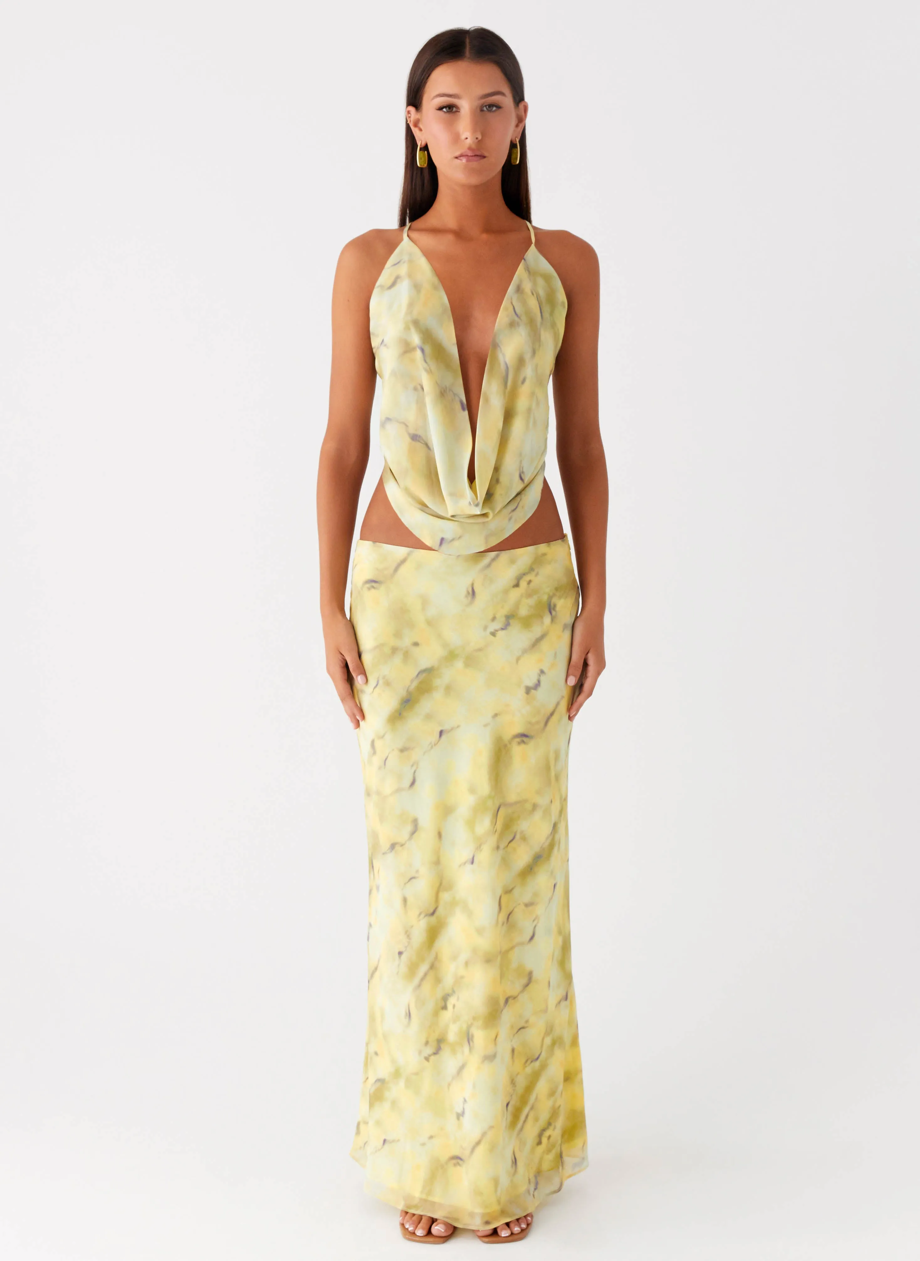 Kylo Low Rise Maxi Skirt - Yellow Tie Dye sold by Peppermayo product image thumbnail 2