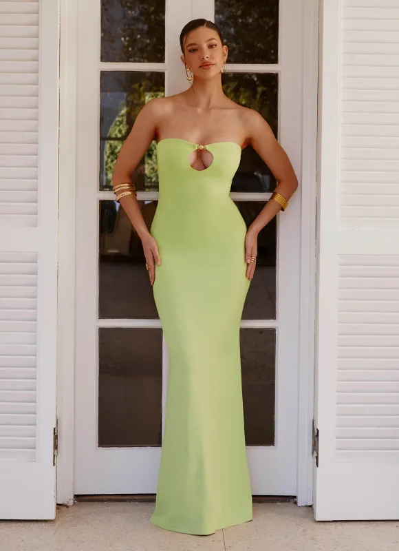 Moara Cut Out Maxi Dress - Lime Green sold by Peppermayo